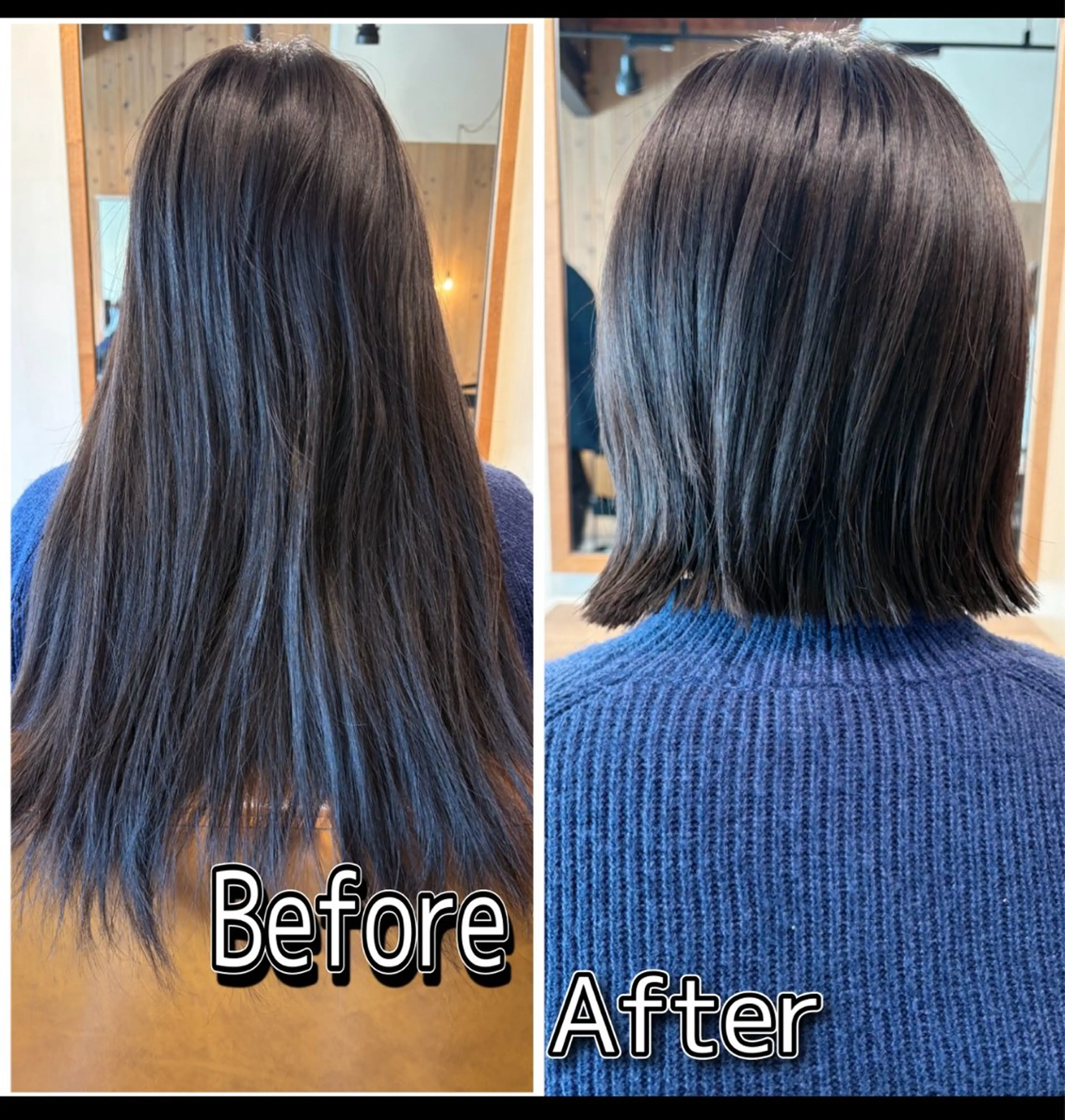 ミディアム 小顔カット 切りっぱなしボブ/ 三瀬翔のヘアスタイル