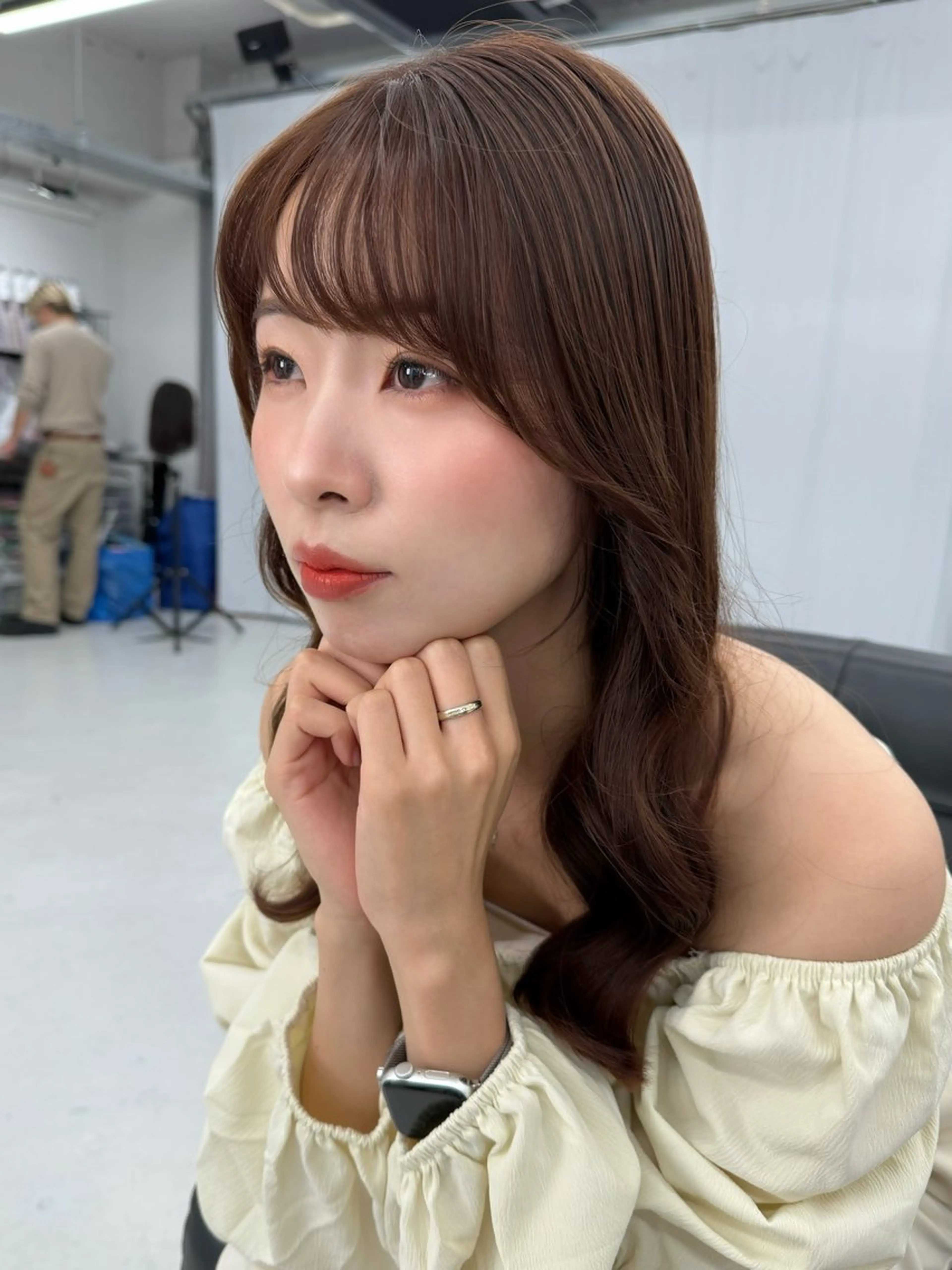 セミロング パーマ 韓国風パーマ/ヘア セット/店長みづきのヘアスタイル