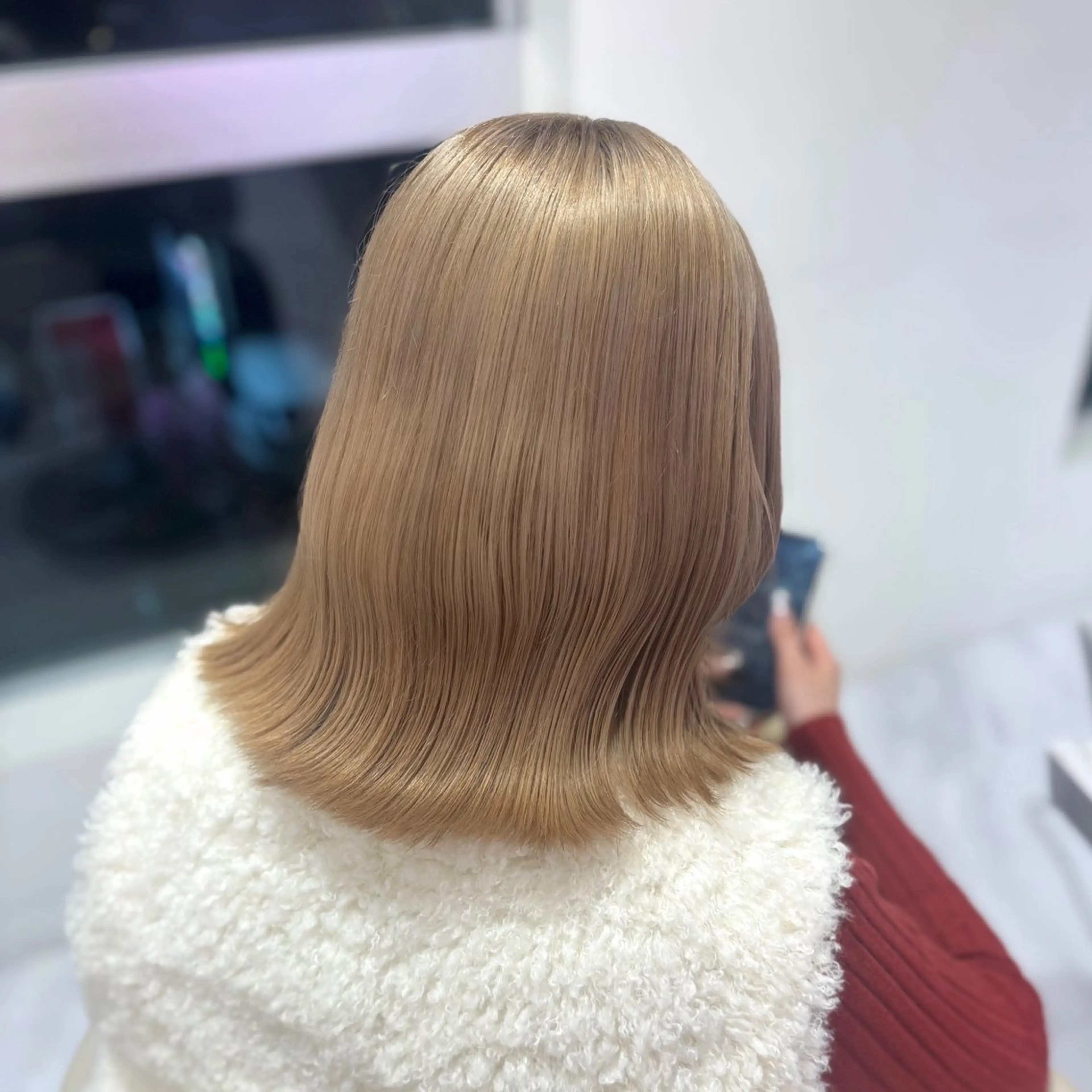 前髪カット+リタッチブリーチ+オンカラー‧⁺ ⊹˚.の写真