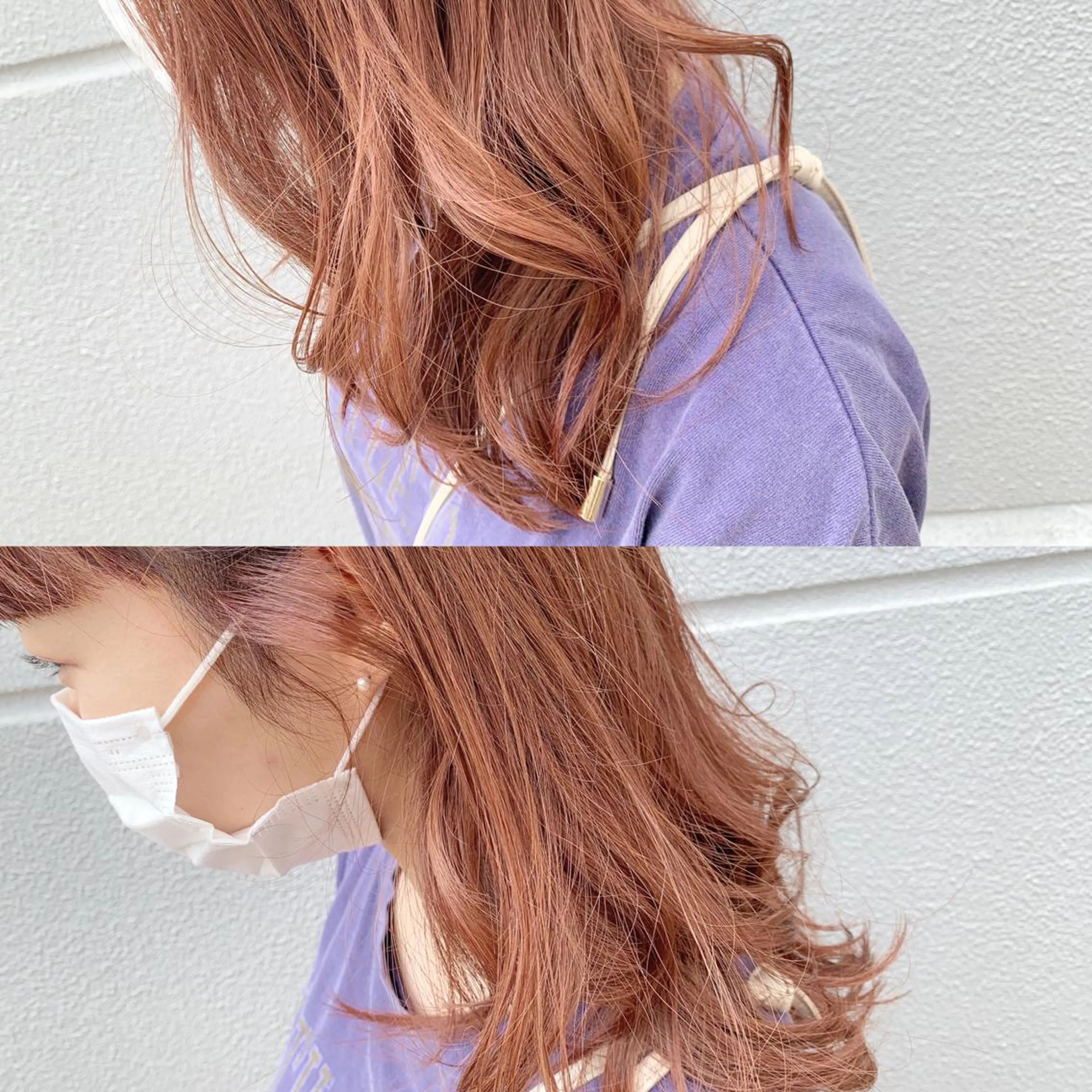 ミディアム カラー レッドカラー 佐々木 優衣のヘアスタイル