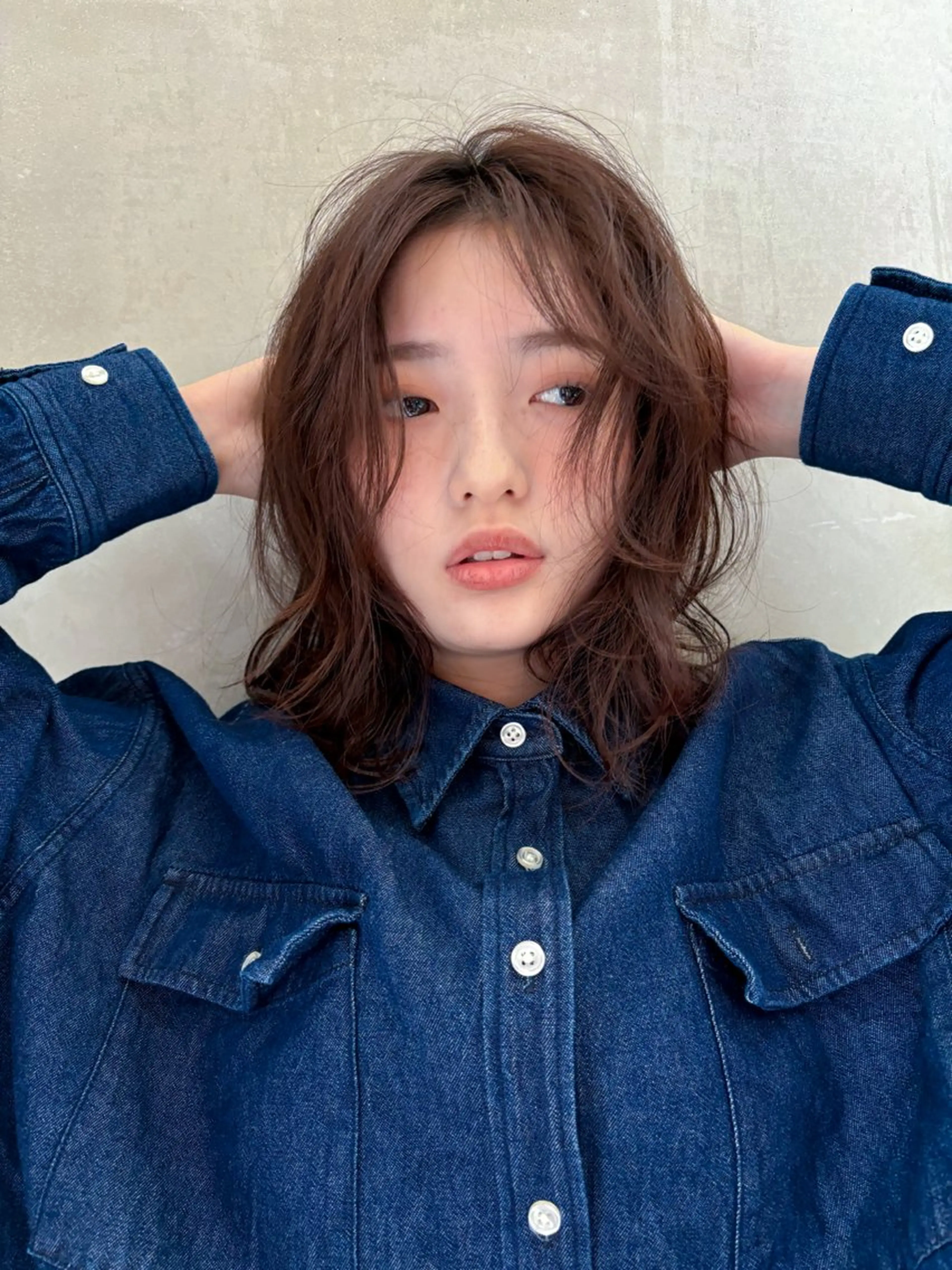 ミディアム カット ヘアカラー トリートメント 💖ボブ/髪質改善 顔周りレイヤー/ユイのヘアスタイル