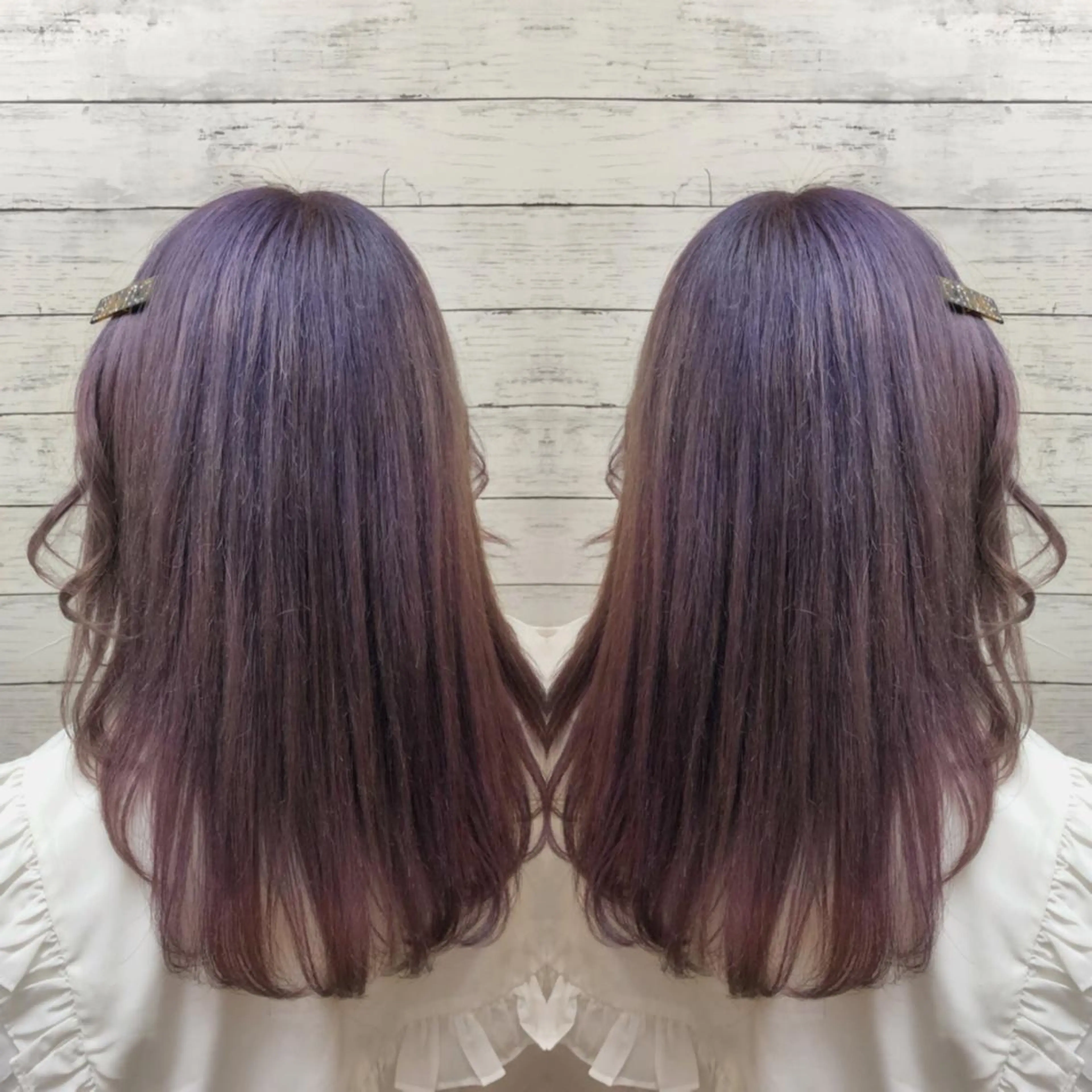 セミロング カラー ブリーチ ヘアカラー ヘアセット 韓国ヘア🤍髪質改善 🇰🇷AKANEのヘアスタイル