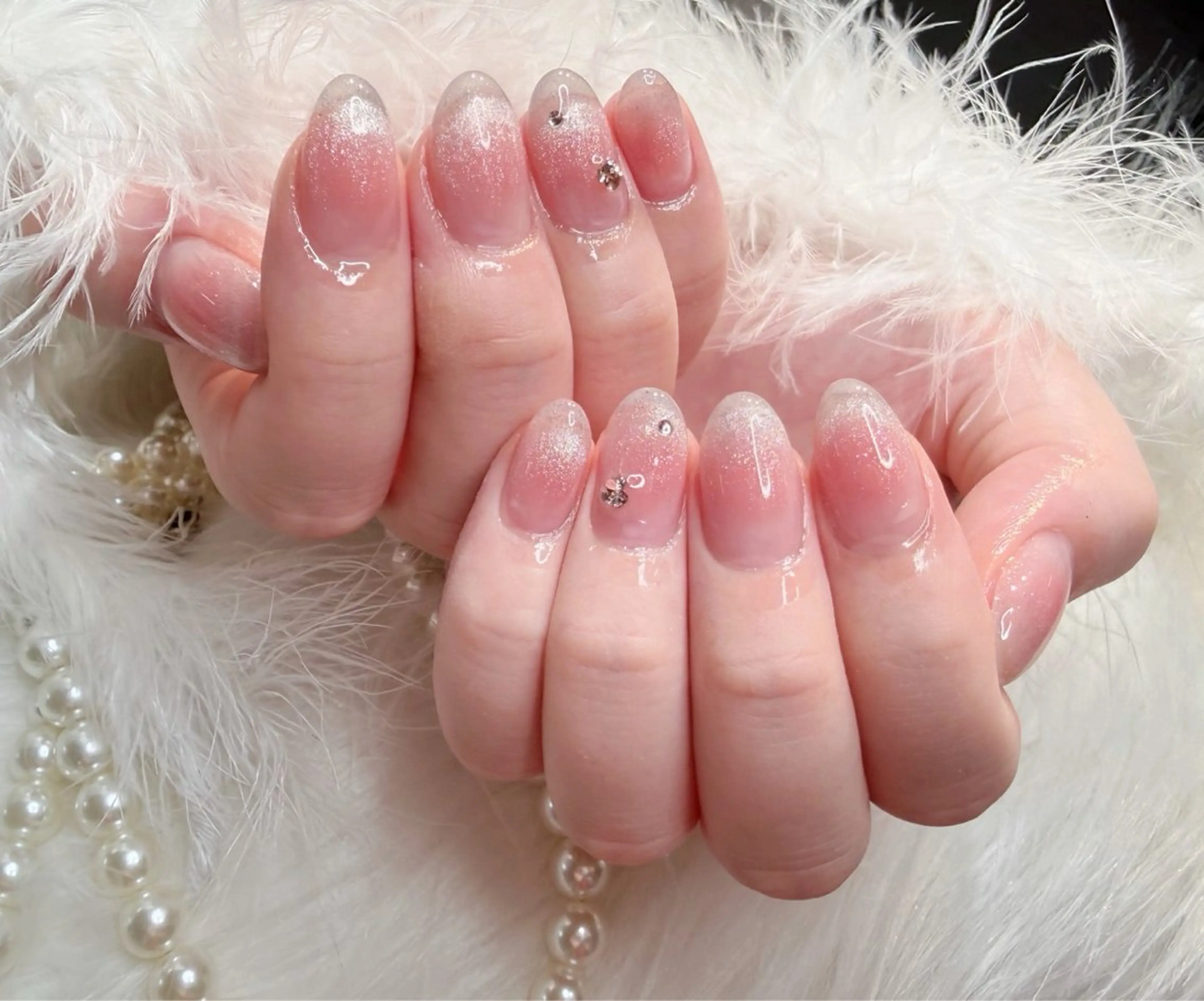 ネイル チークネイル 桜ネイル ジェルネイル ガーリー パラジェル Kinoko／ チップスカルプ専門店のネイルデザイン