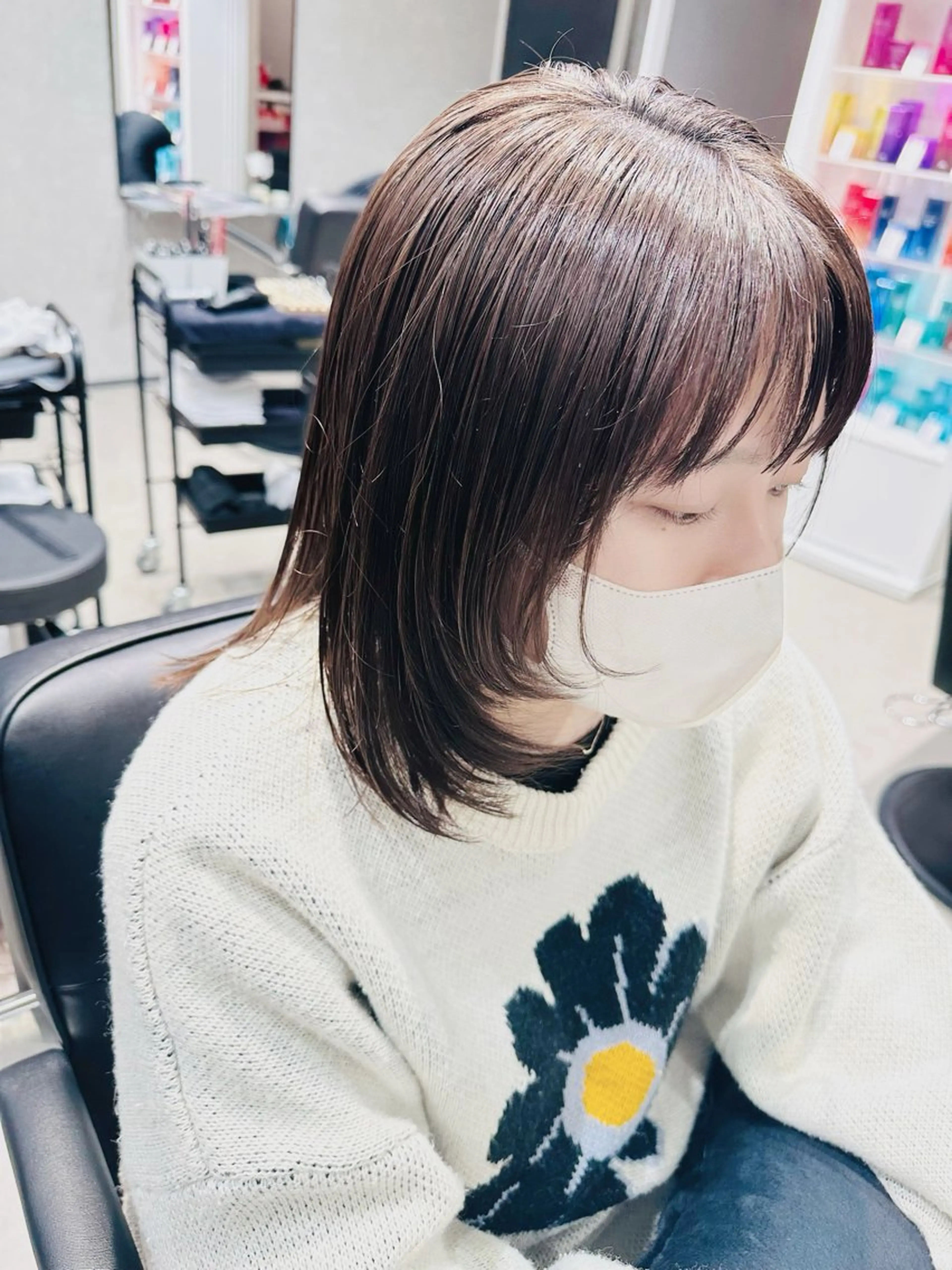 ミディアム 森 沙織のヘアスタイル