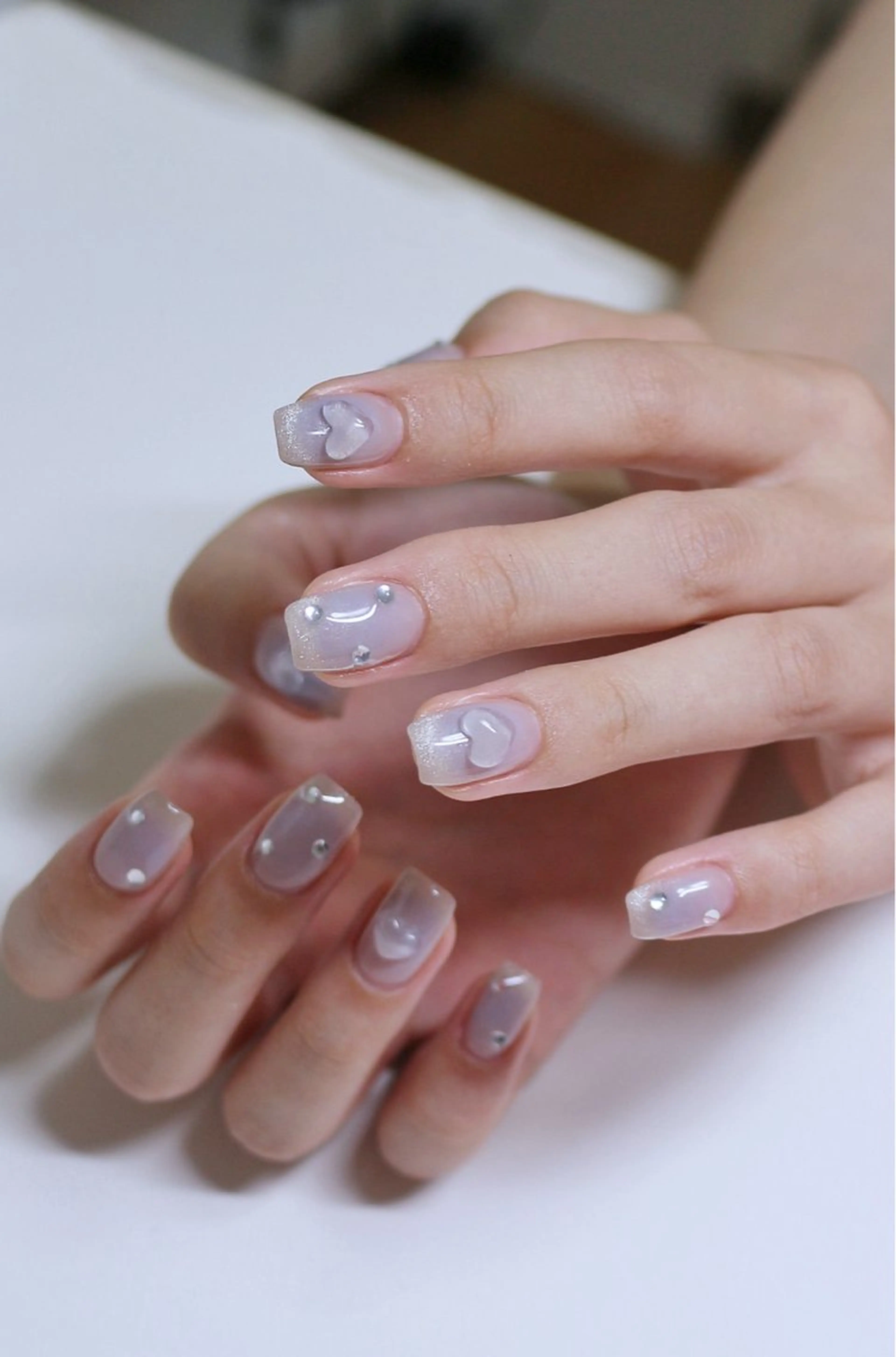 ネイル ブルー キラキラネイル マグネットネイル ハンドネイル Baku Nailsのネイルデザイン