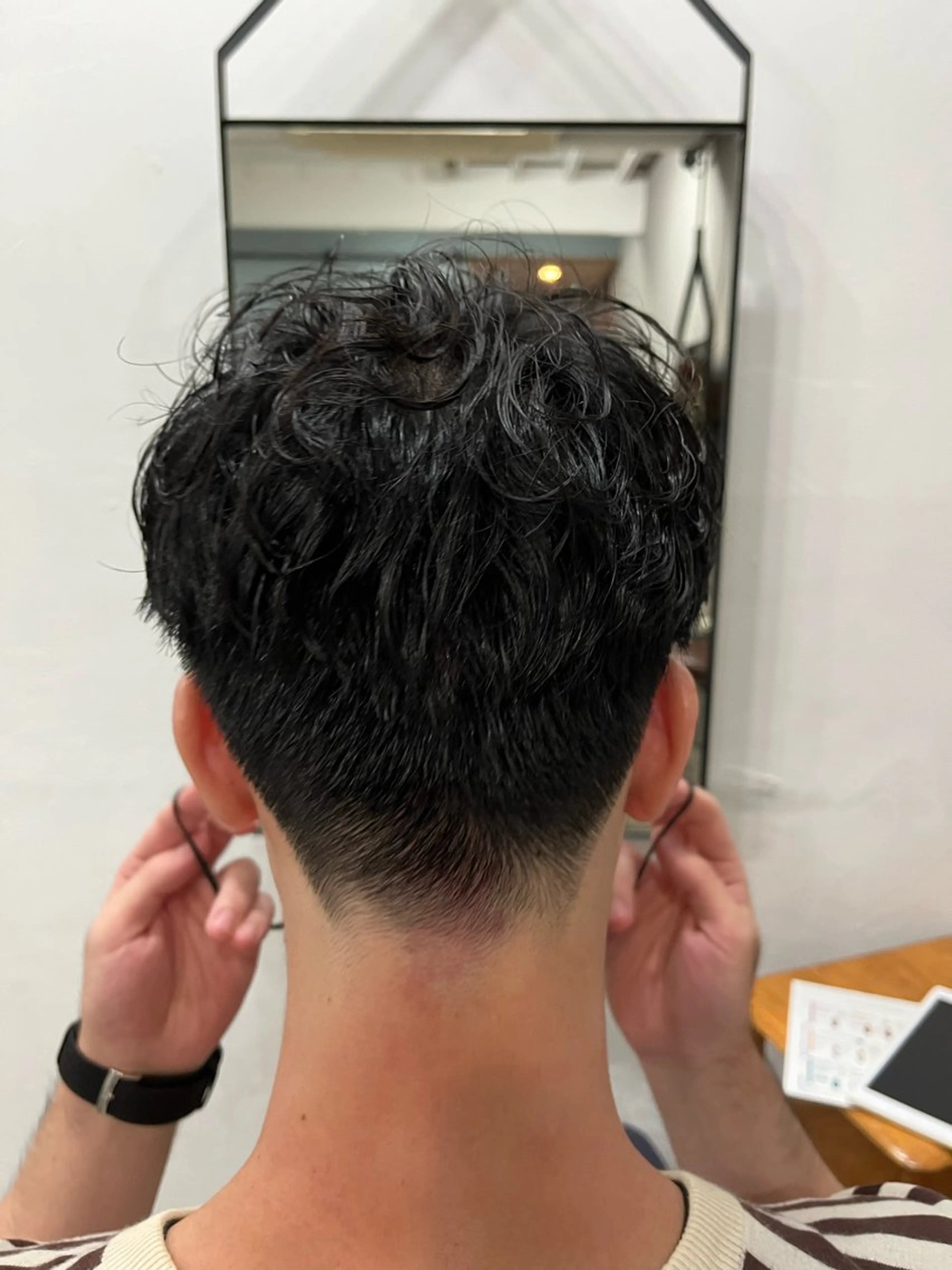 パーマ メンズ カット パーマ ショート/ボブ/透明 感カラー/高橋あみのヘアスタイル