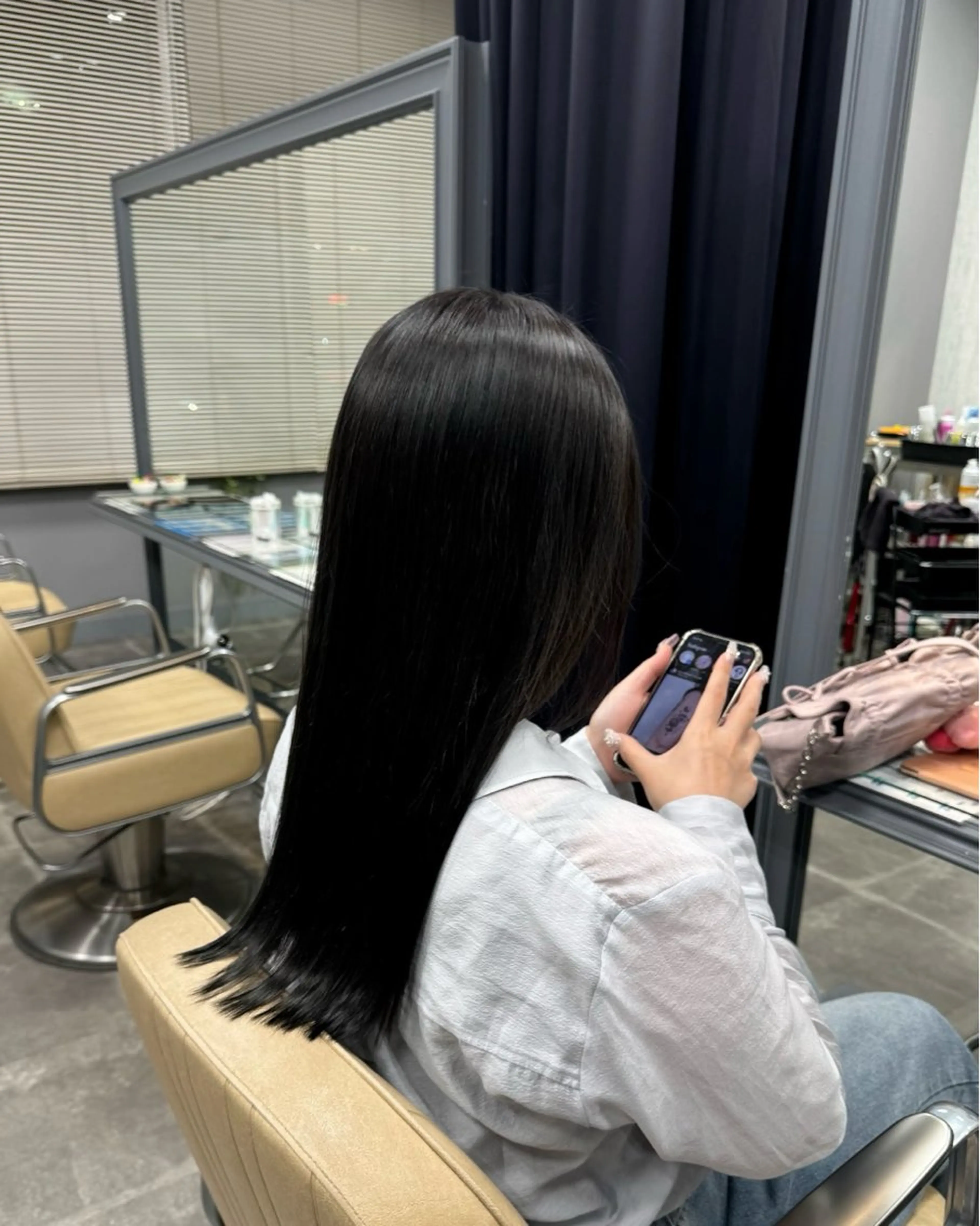 カラー 黒髪 ブルーカラー ブルーブラック モデル様募集中 ✂︎なぎさのヘアスタイル