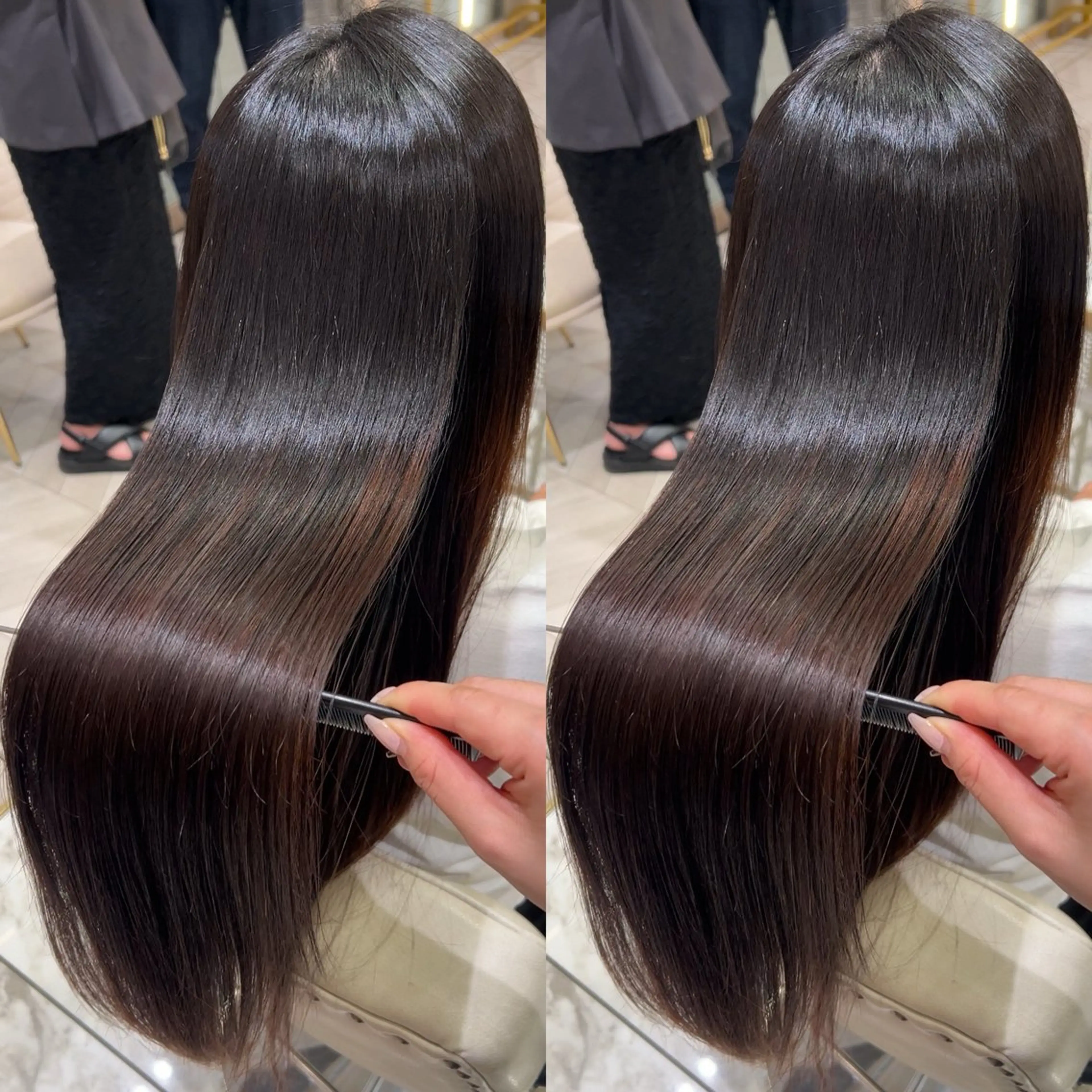 ロング パーマ 縮毛矯正 🇰🇷韓国スタイル /束間まつげ🎀ミキのヘアスタイル