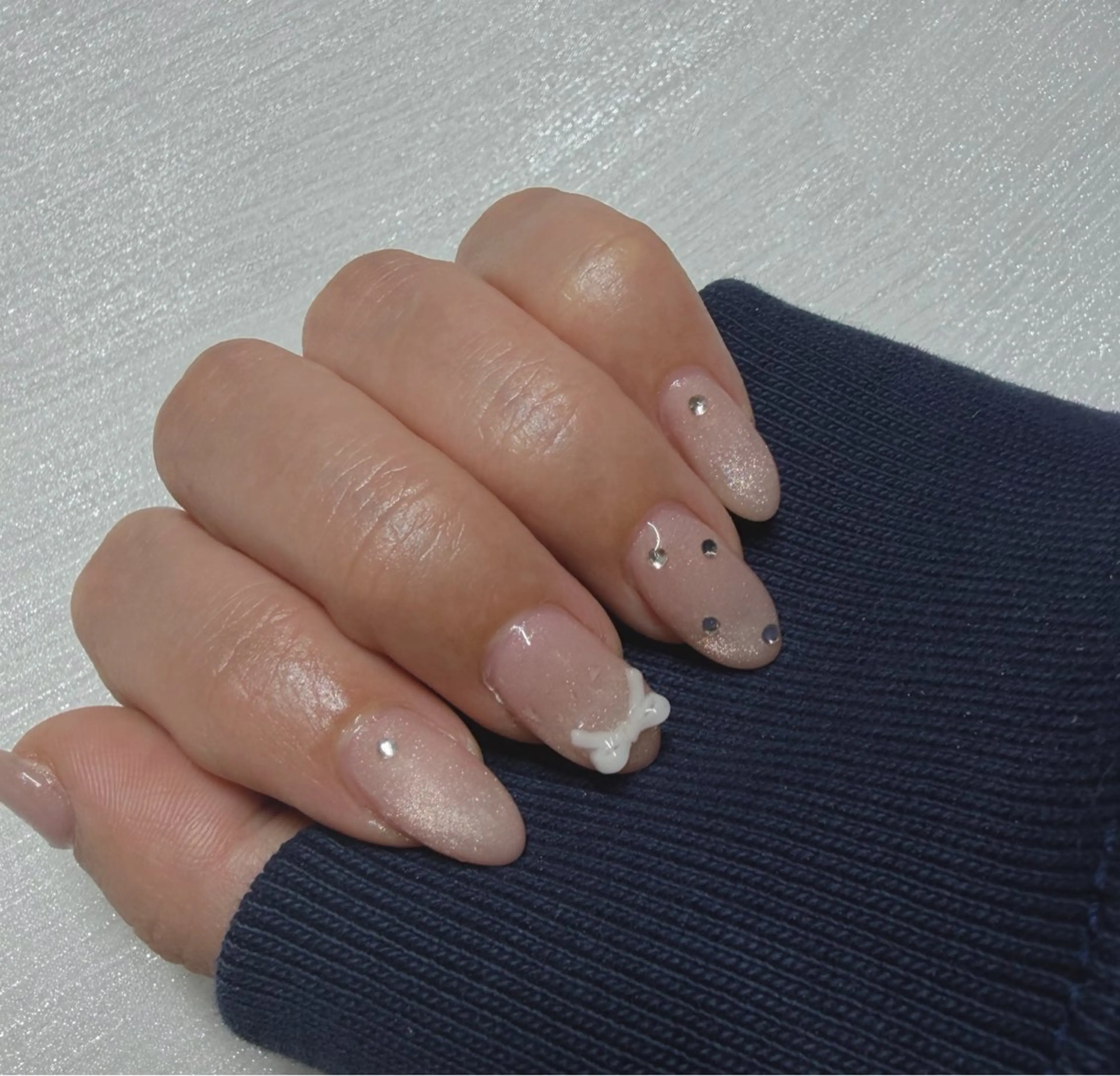 ネイル リボン 春ネイル ハンドネイル 島村 真由紀のネイルデザイン