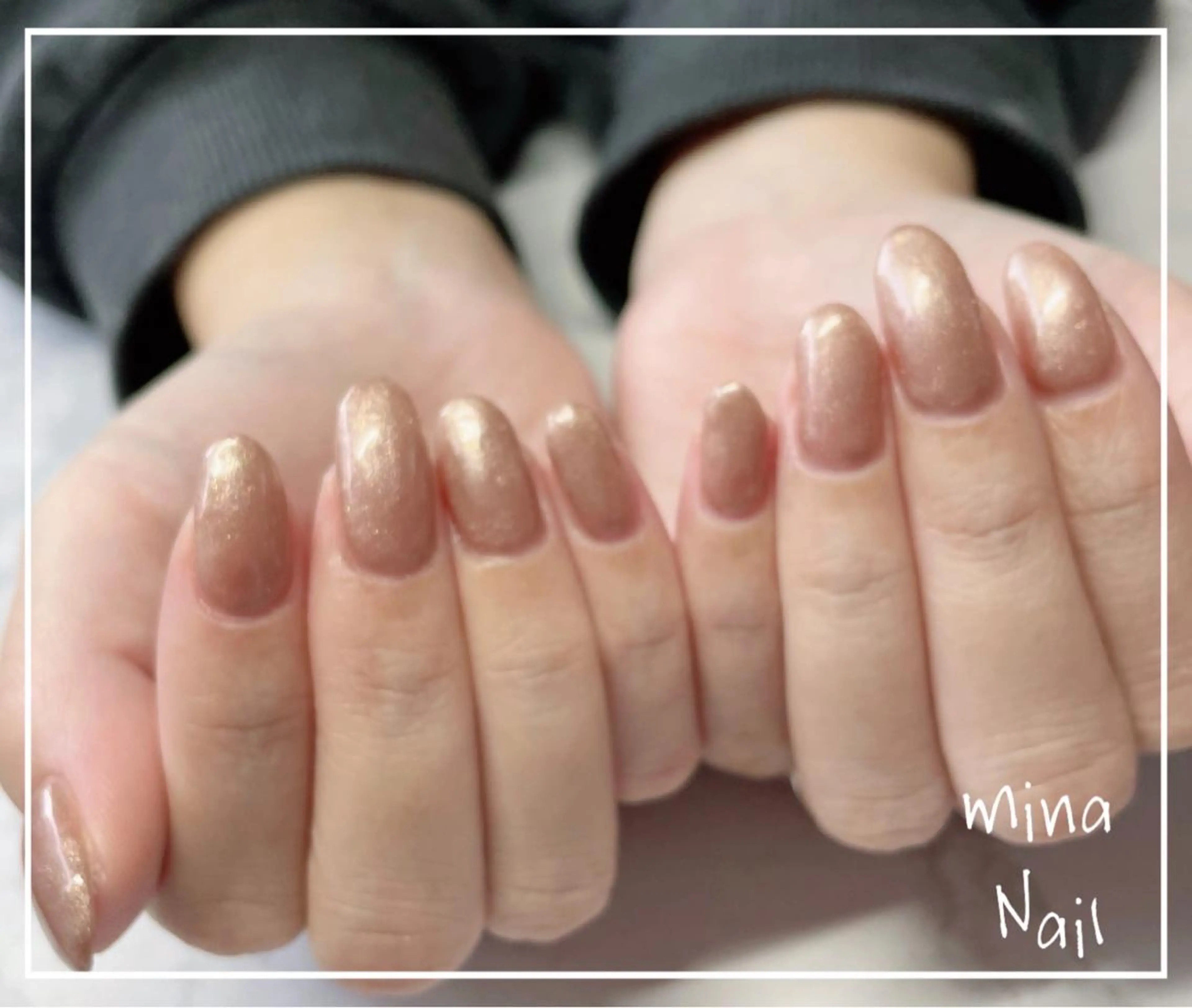 ネイル ゴールド ワンカラーネイル ピンク mina Nailのネイルデザイン