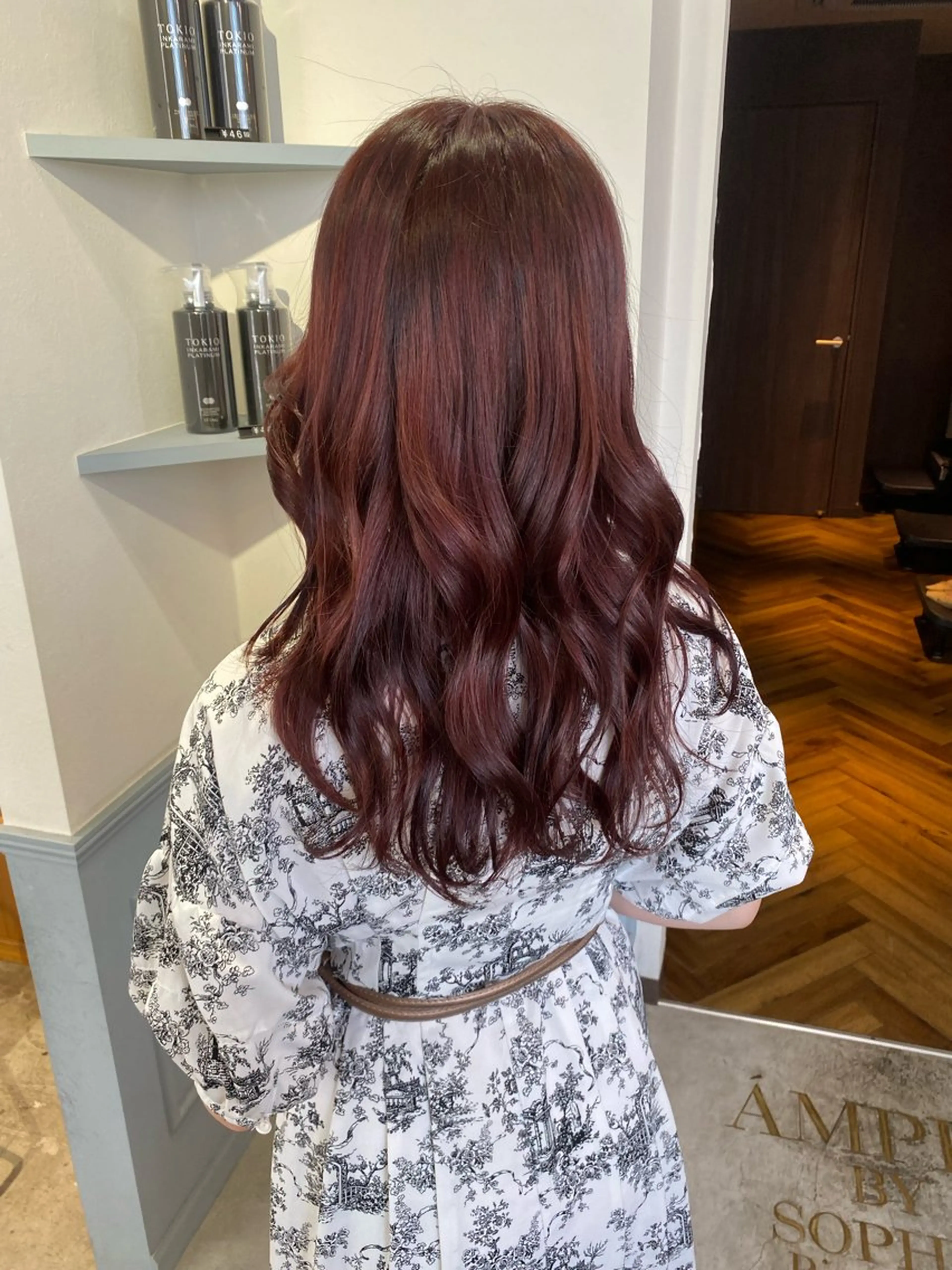 ミディアム レッドブラウン カット ヘアカラー トリートメント GINZARay2 風本朱里🐥のヘアスタイル