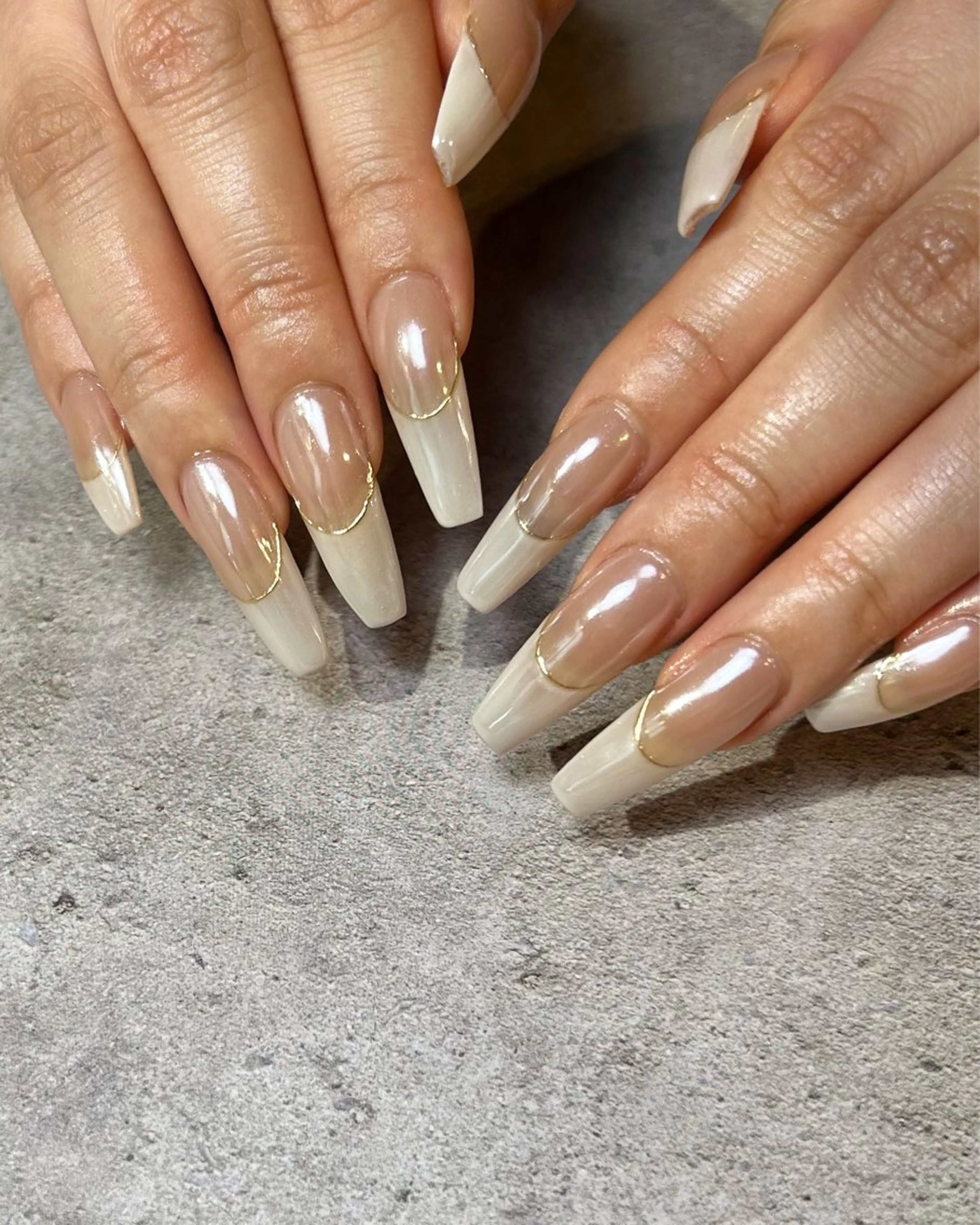 ネイル ホワイト ハンドネイル Reflection marikoのネイルデザイン