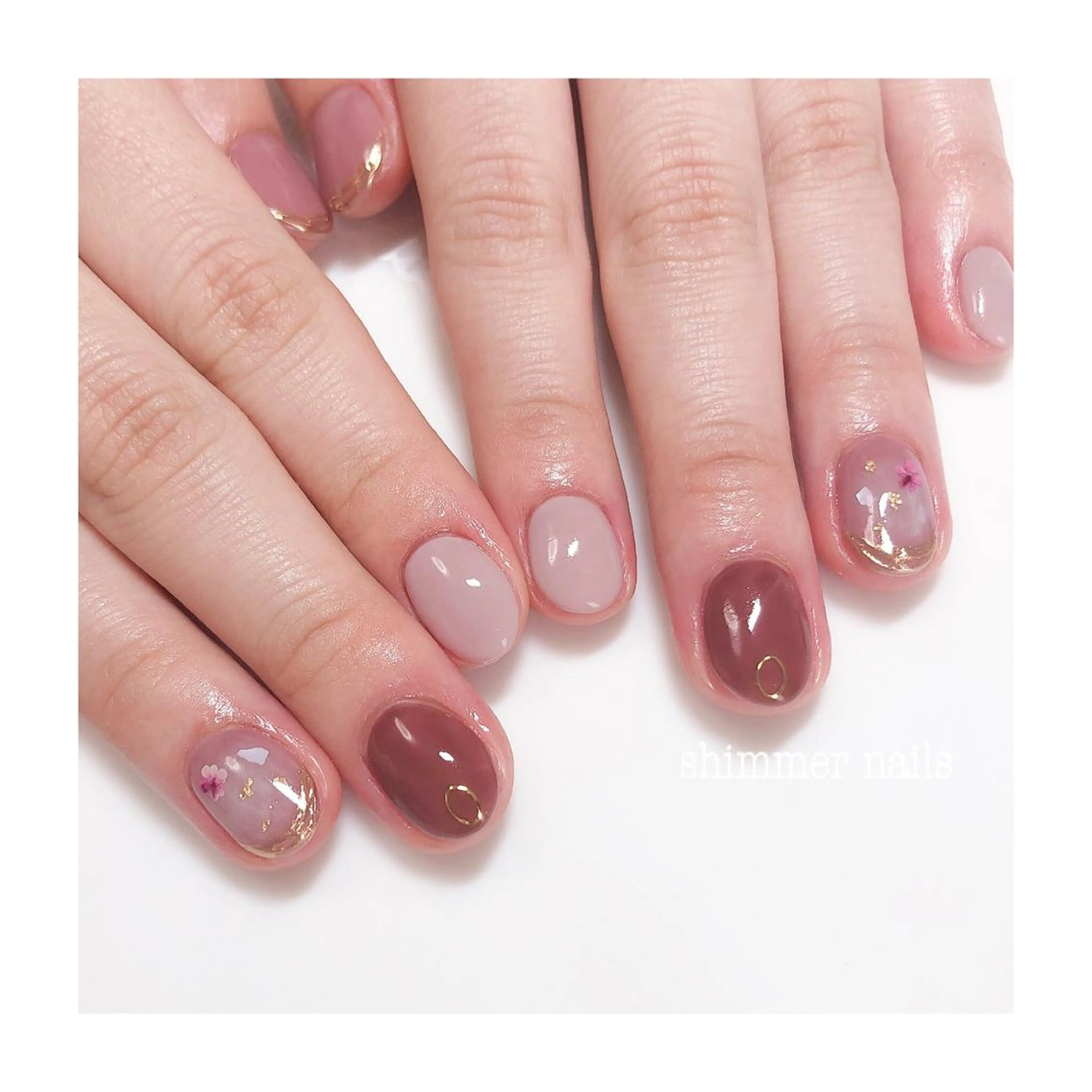ネイル ピンク shimmer nailsのネイルデザイン