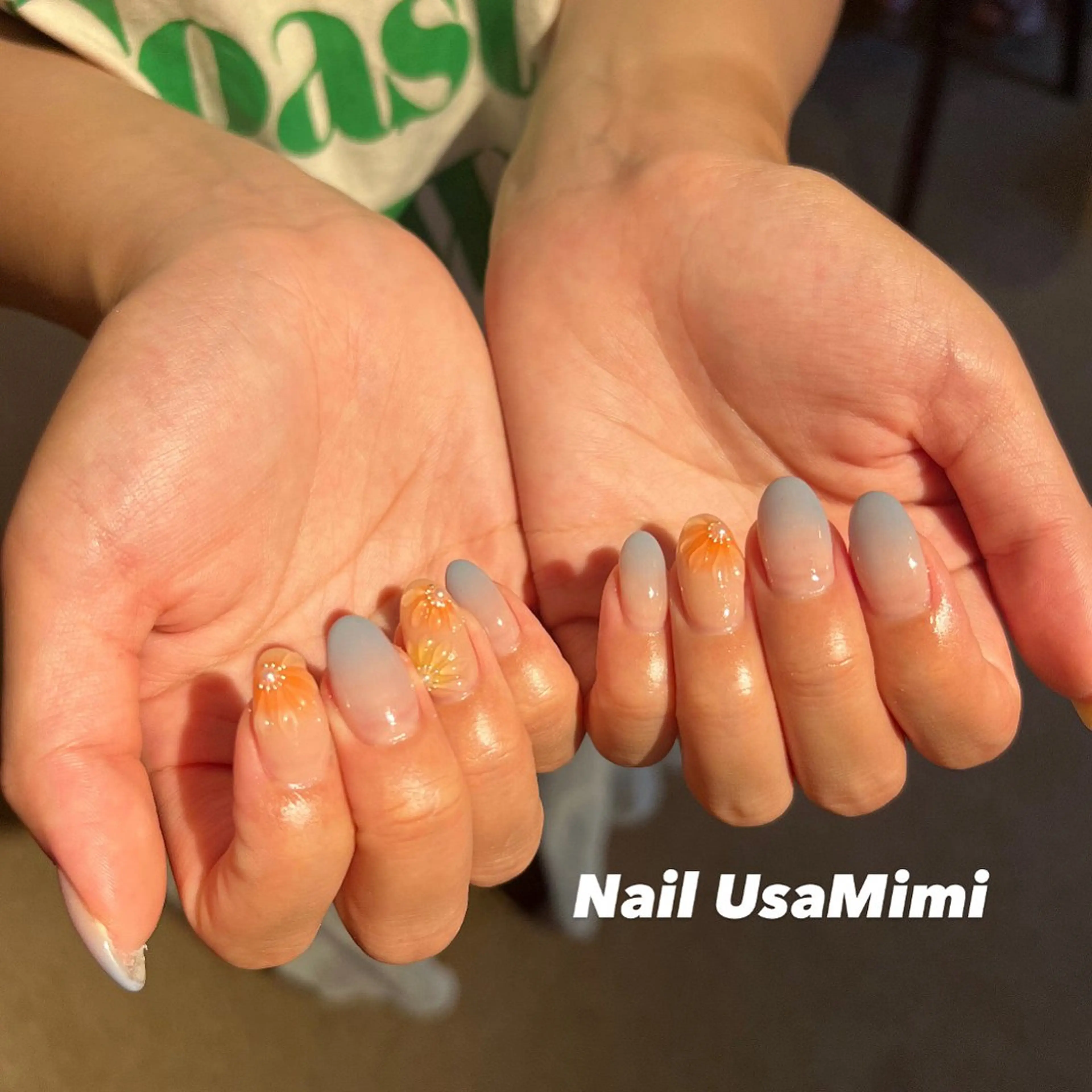 ネイル アートネイル オーロラネイル チークネイル フレンチネイル ジェルネイル ハンドネイル 本町NailUsa Mimi RIKOのネイルデザイン