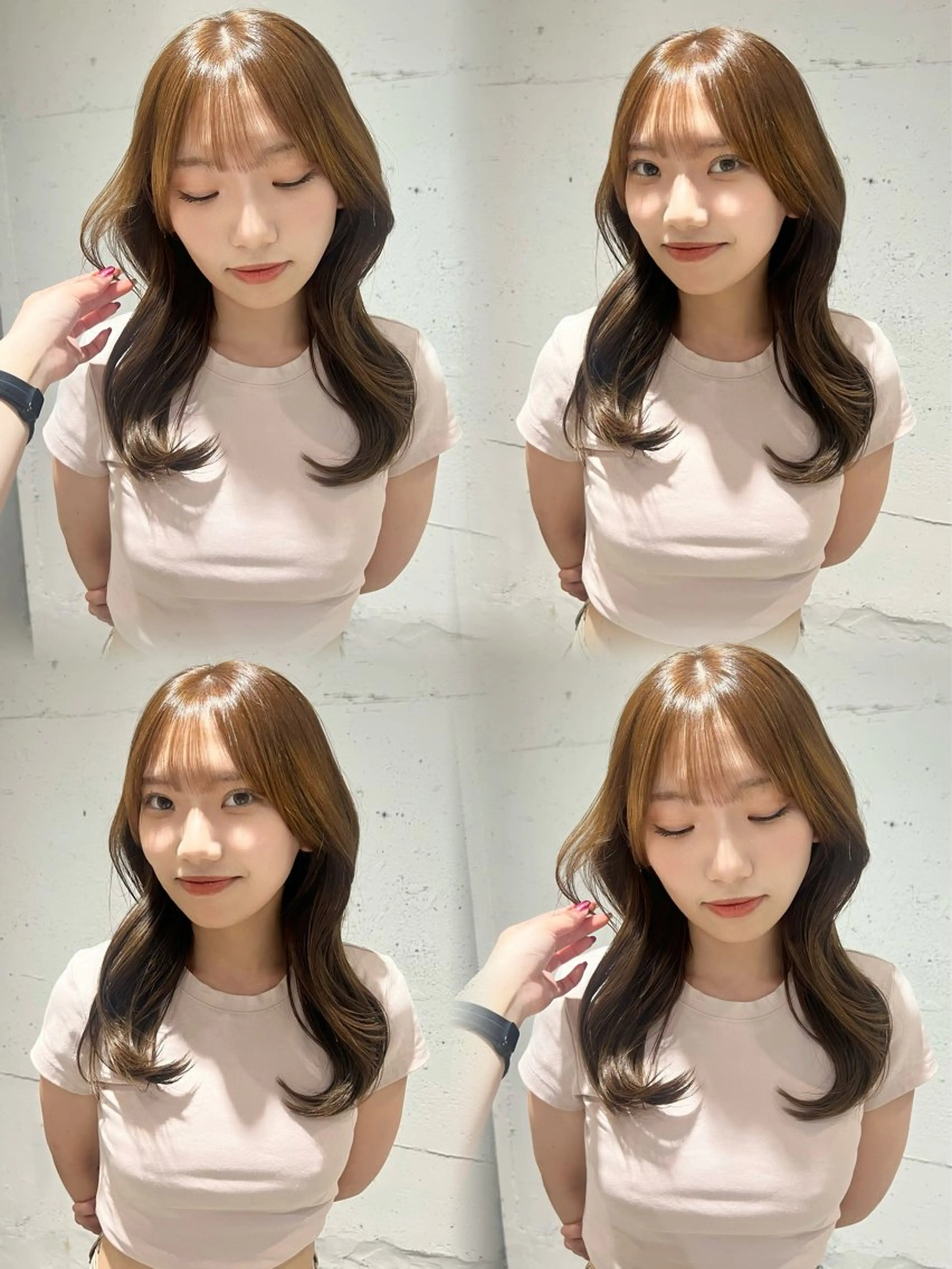 セミロング カラー あんな🦋レイヤー カット/透明感カラーのヘアスタイル