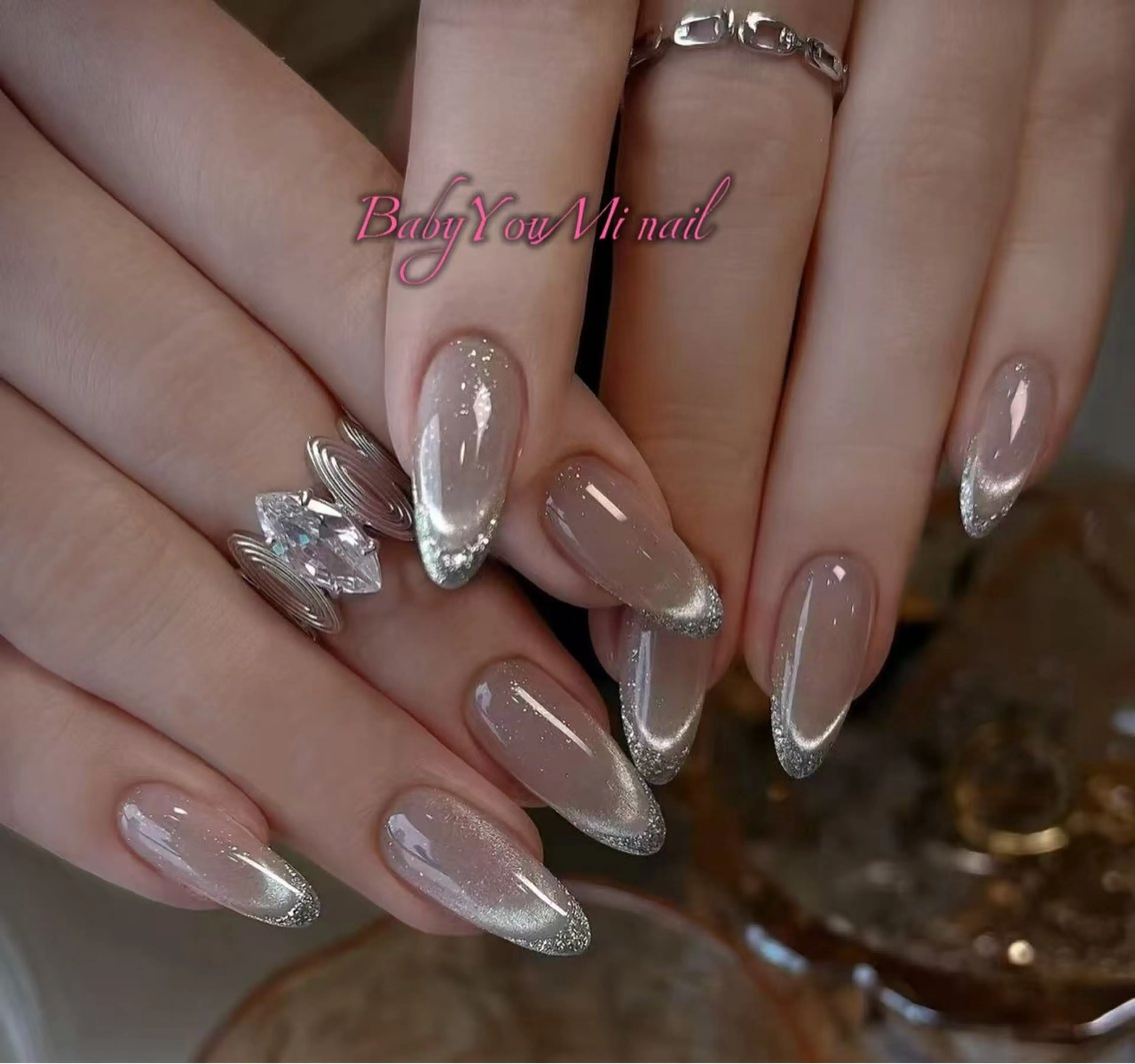 ネイル オーロラネイル 成人式 フットネイル フレンチネイル ジェルネイル ハンドネイル BabyYouMi nailのネイルデザイン