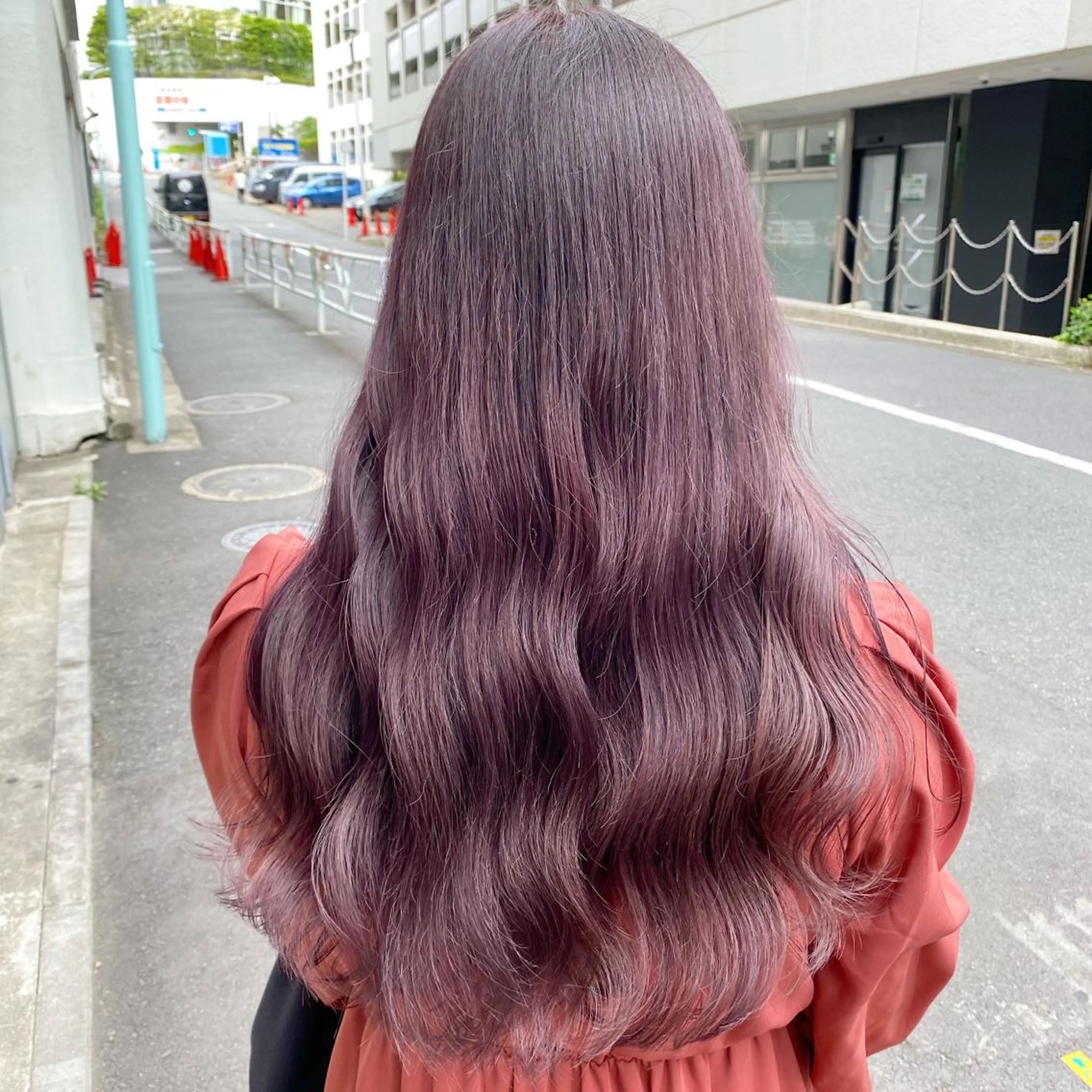 ロング カラー ラベンダーカラー 大人っぽ韓国レディ レイヤー🤍渋谷のヘアスタイル