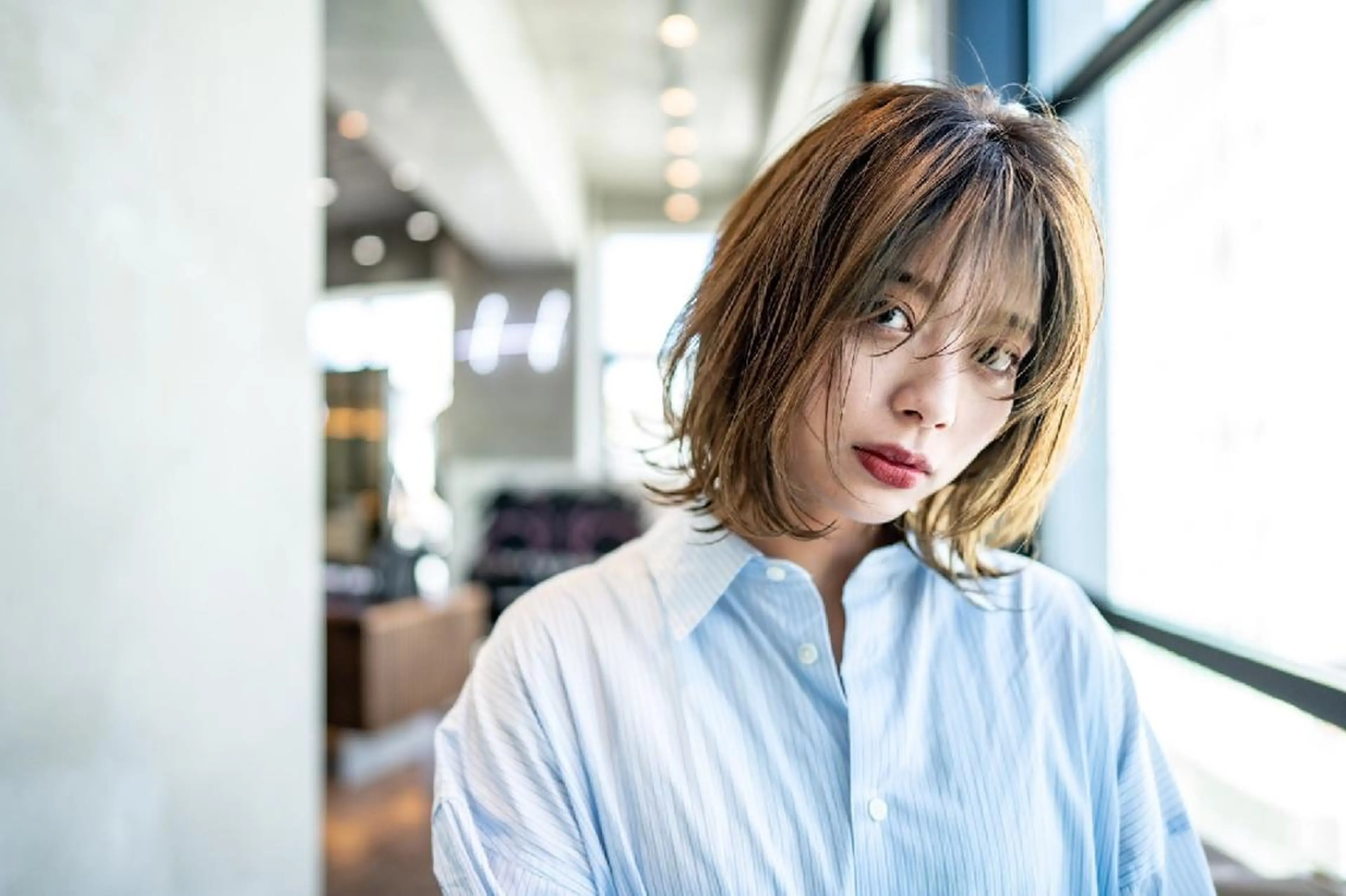 ミディアム カラー パーマ 髪質改善 新宿メンズ専門 モテ清潔感パーマ特化のヘアスタイル