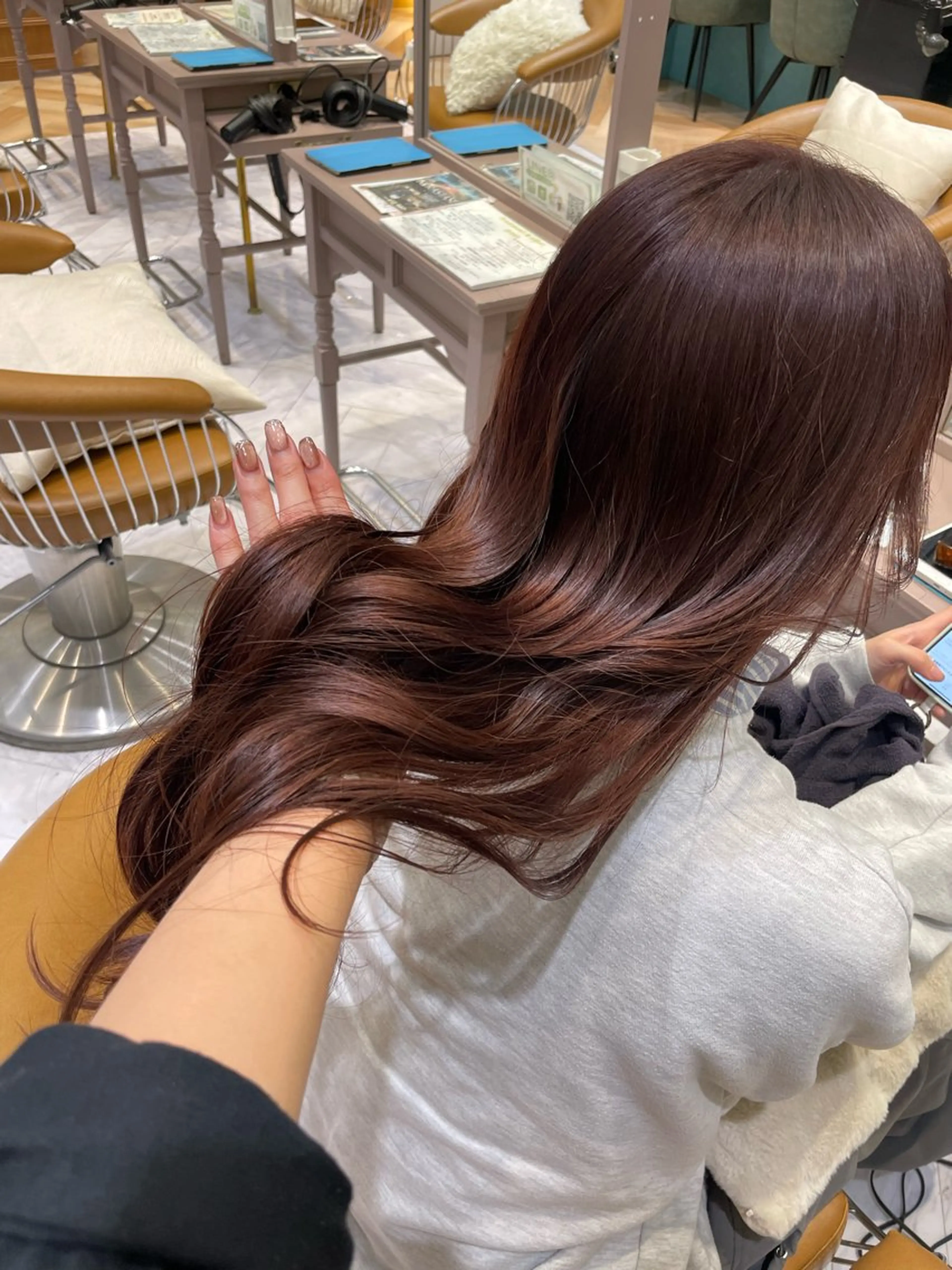 【艶髪プラン✨️】髪質改善イノアカラー+カット+スチームトリートメント🌈ダメージレスカラー💘オイルカラーで艶髪に🌟の写真