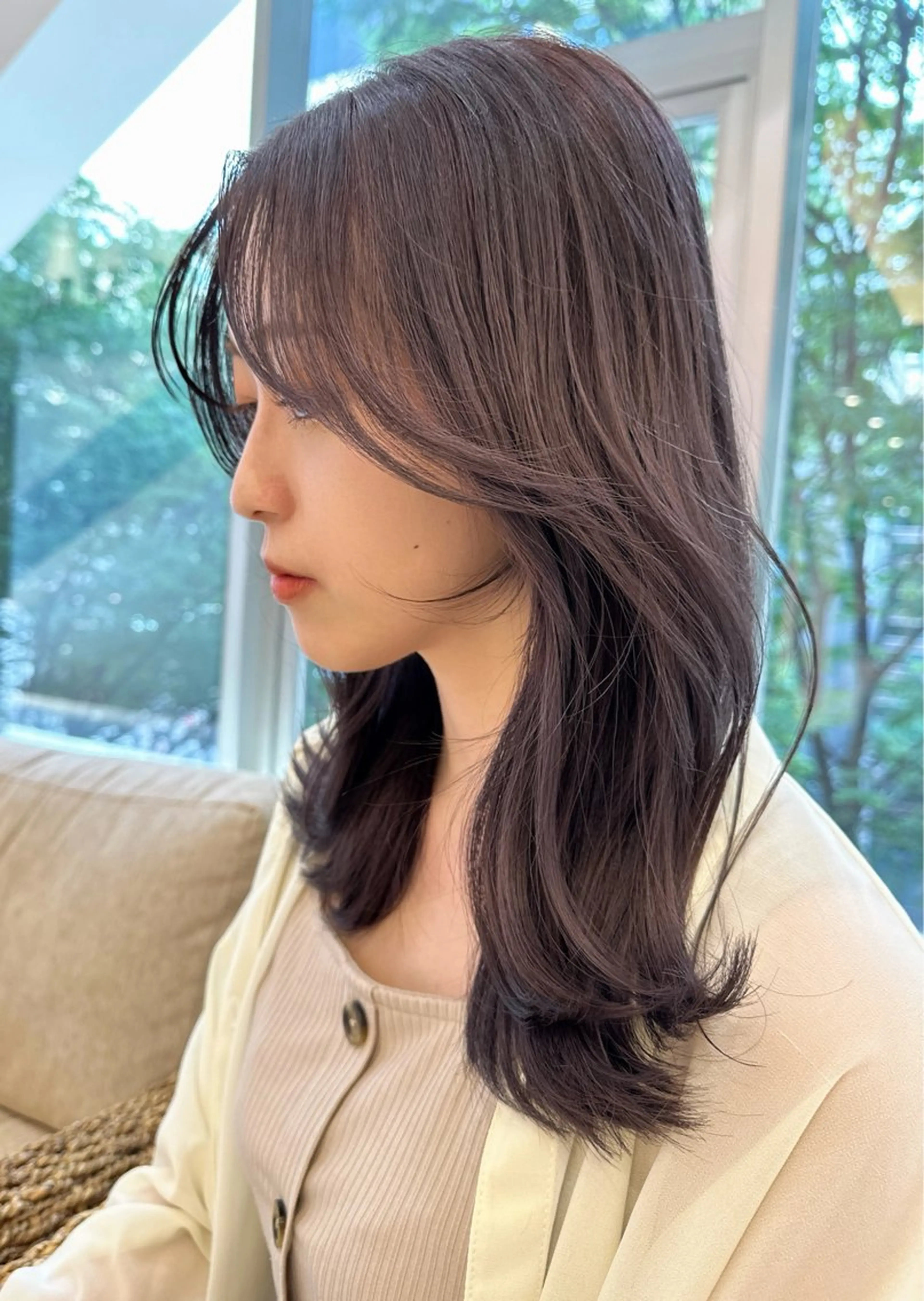 ミディアム カラー 韓国風/顔周りカット /髪質改善RYOTAのヘアスタイル