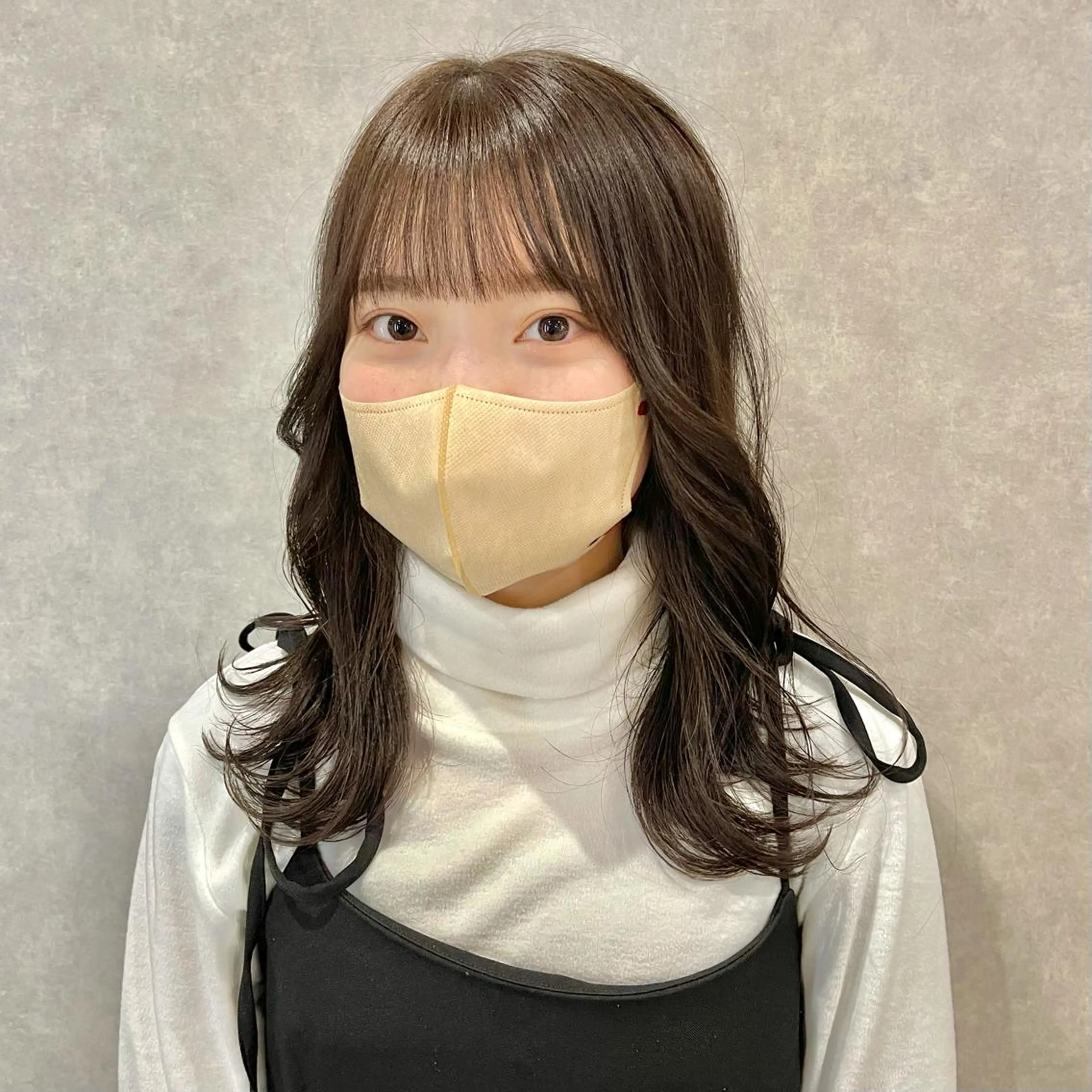 ミディアム カラー 韓国風ヘア カット ヘアカラー トリートメント 一ノ瀬 暁のヘアスタイル