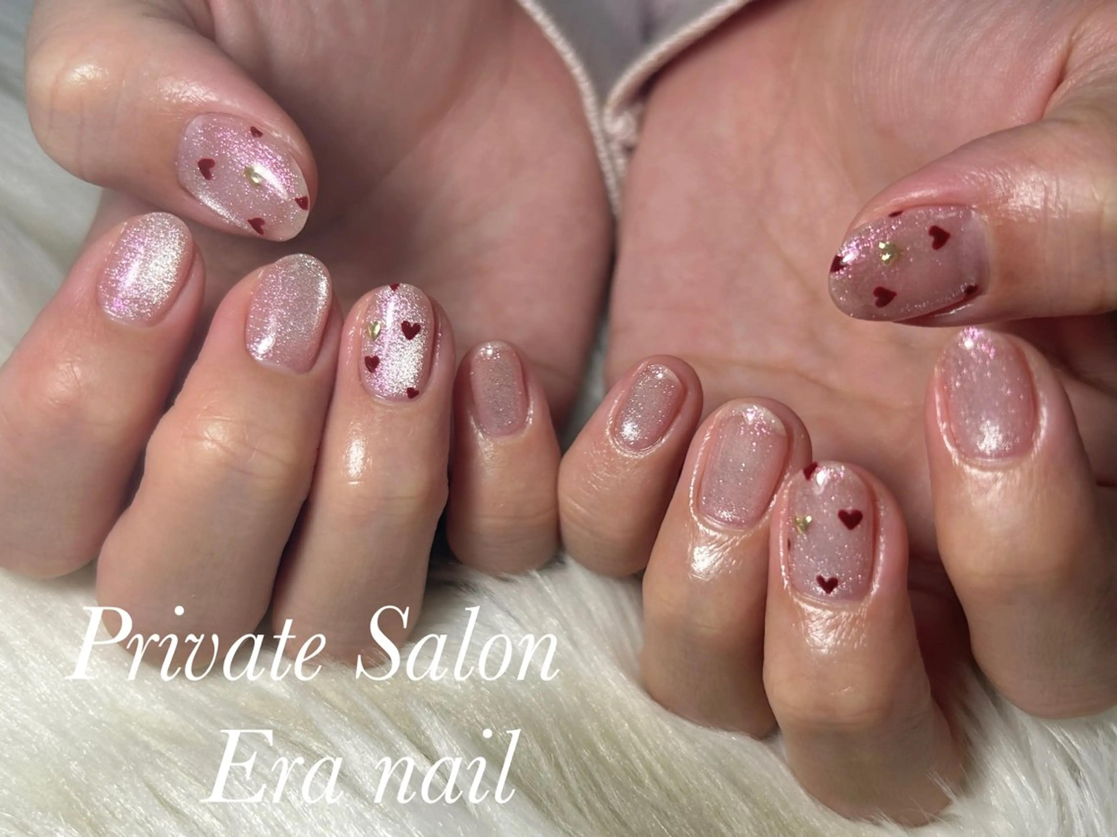 ネイル ハート マグネットネイル ハンドネイル Era nailのネイルデザイン