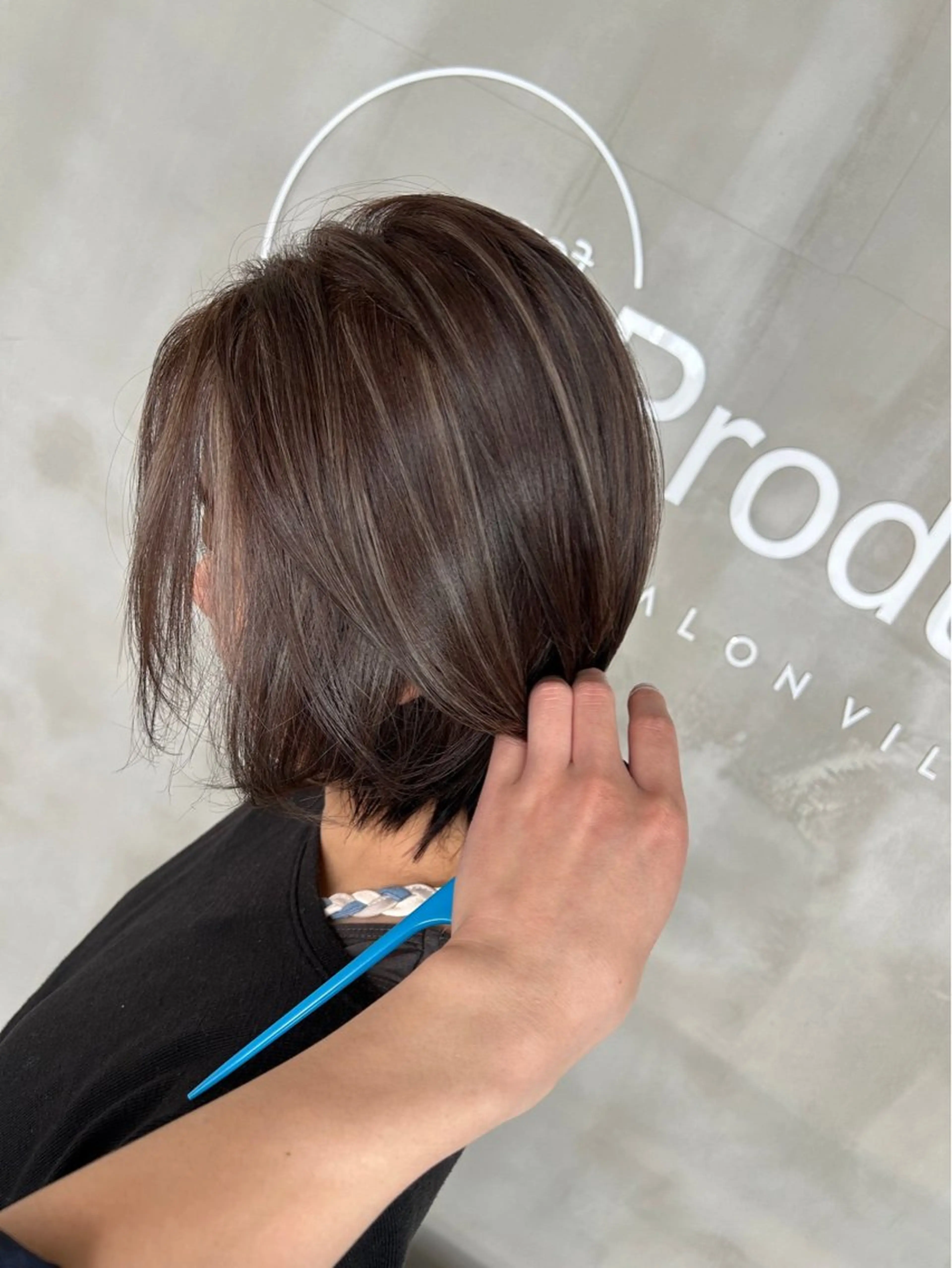 ショート カラー ハイライトカラー ハイライト 大和市の白髪ぼかし 職人￤柳川拓哉のヘアスタイル