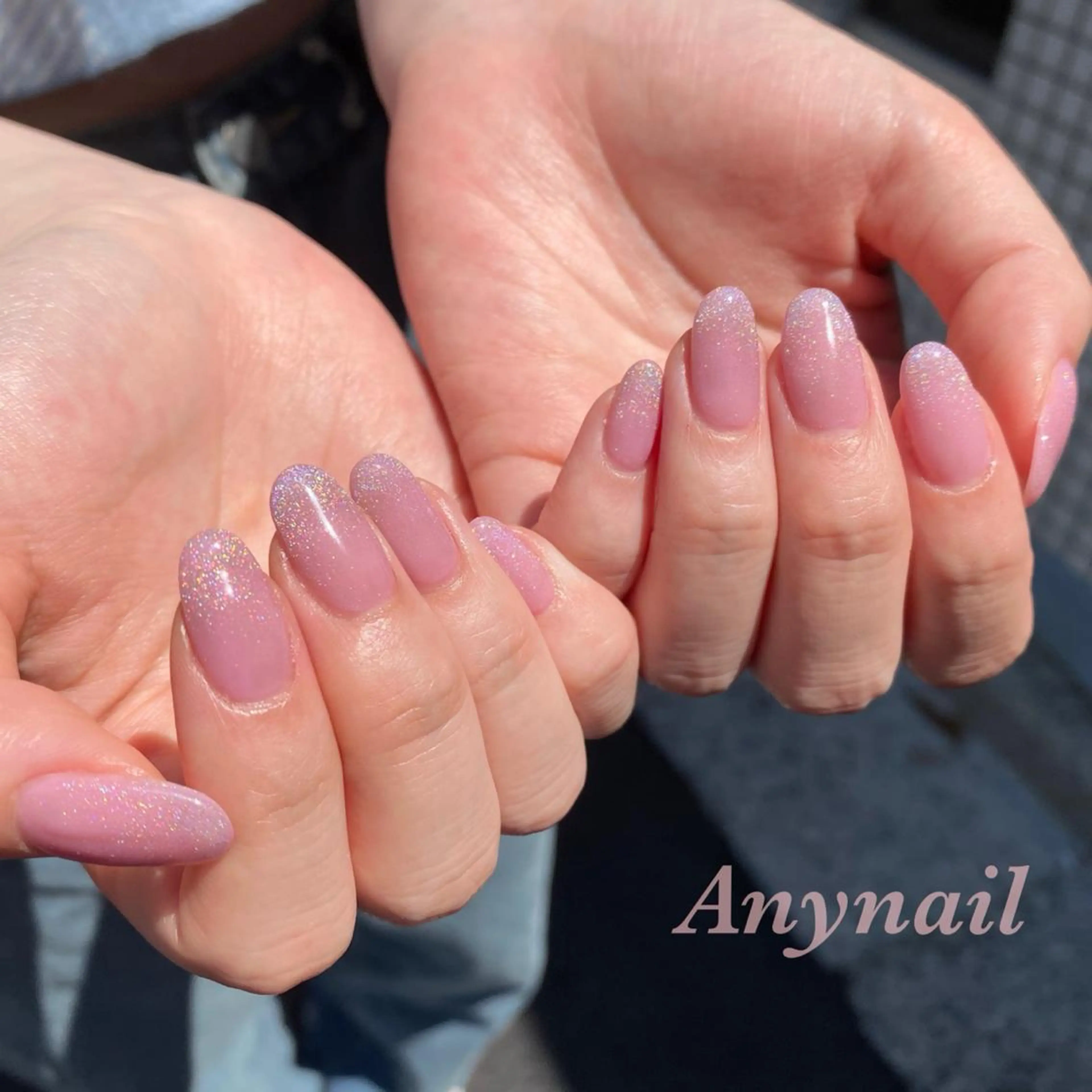 ネイル ブルー キラキラネイル マグネットネイル オフィスネイル ハンドネイル 岩澤 恵子のネイルデザイン