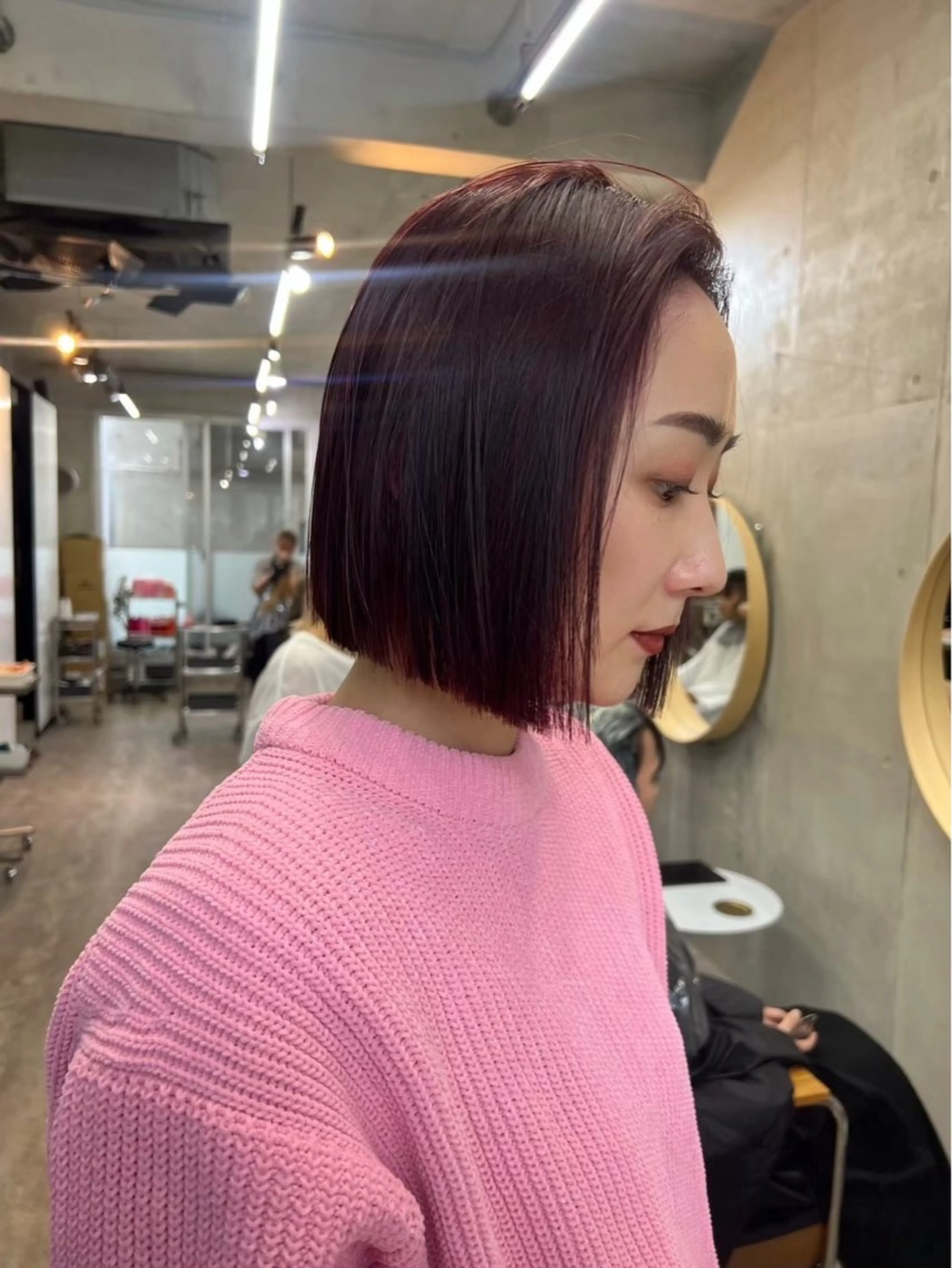 ショート カラー 切りっぱなしボブ レッドカラー ボブ カットモデル募集中 ／HARUKA🎀のヘアスタイル