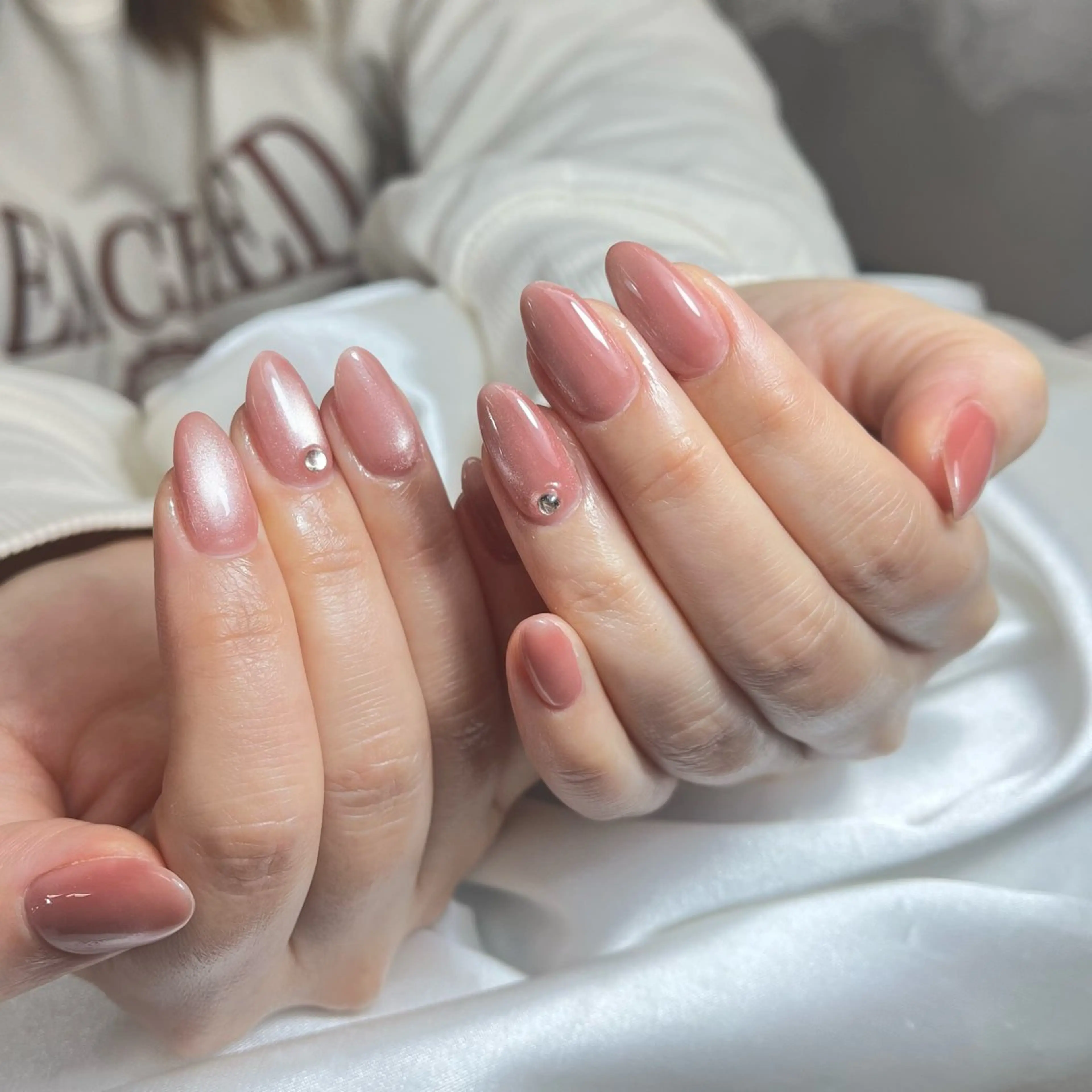 ネイル チークネイル 桜ネイル 長さ出し フットネイル ジェルネイル ハンドネイル Maika's nailのネイルデザイン