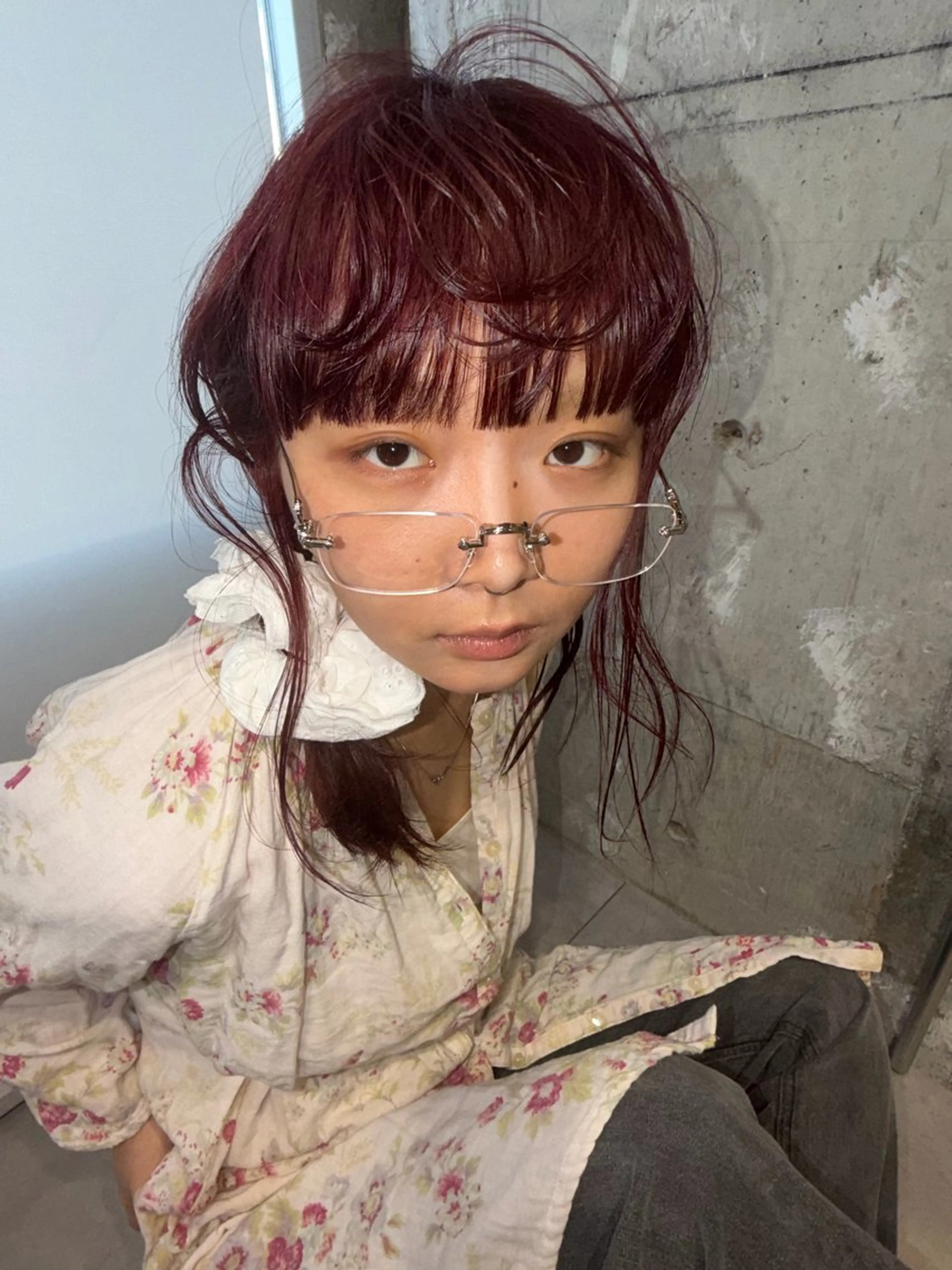 セミロング ヘアカラー トリートメント 齋 花音のヘアスタイル