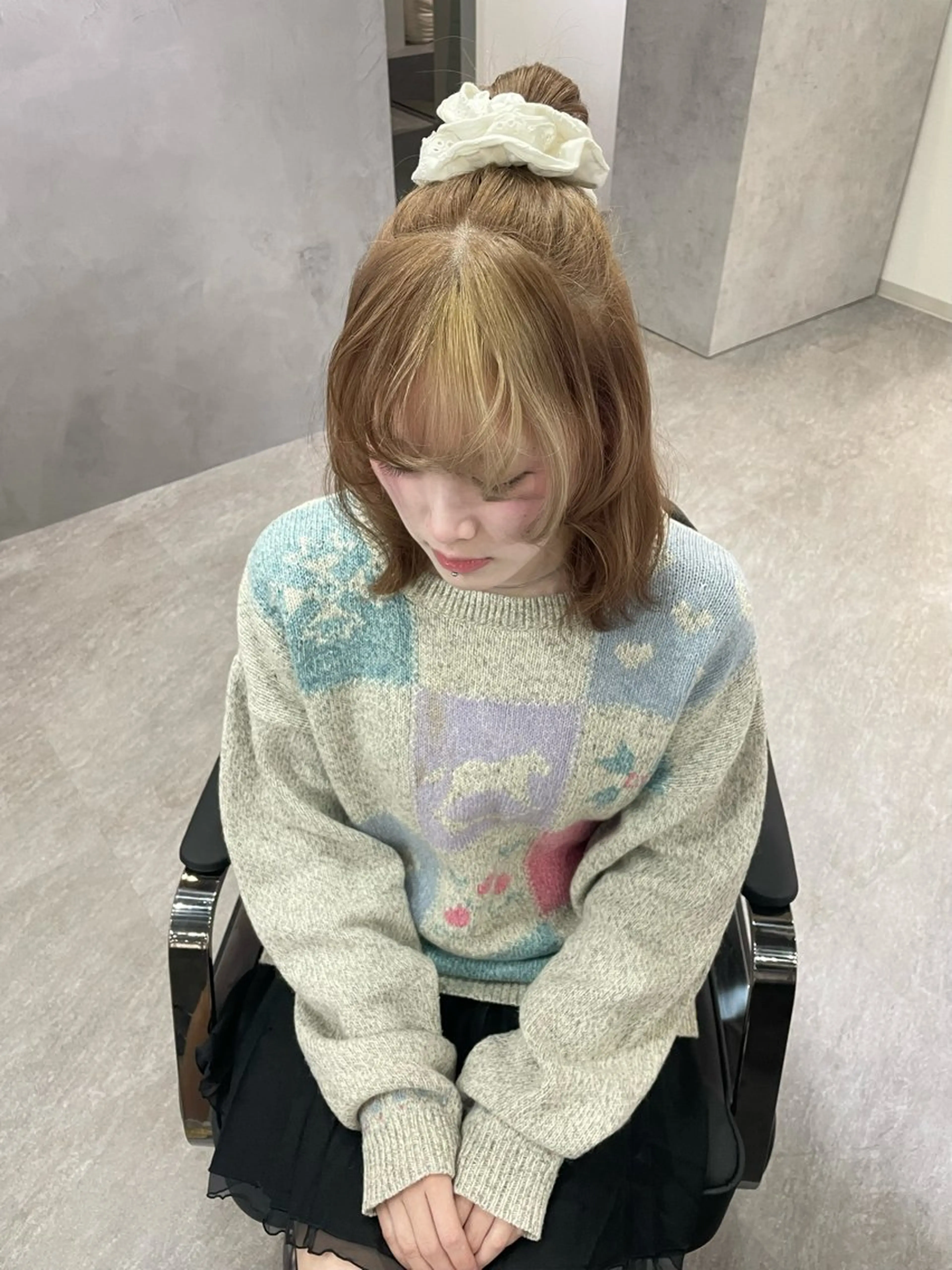 セミロング カラー ヘアカラー 沢井 優衣のヘアスタイル