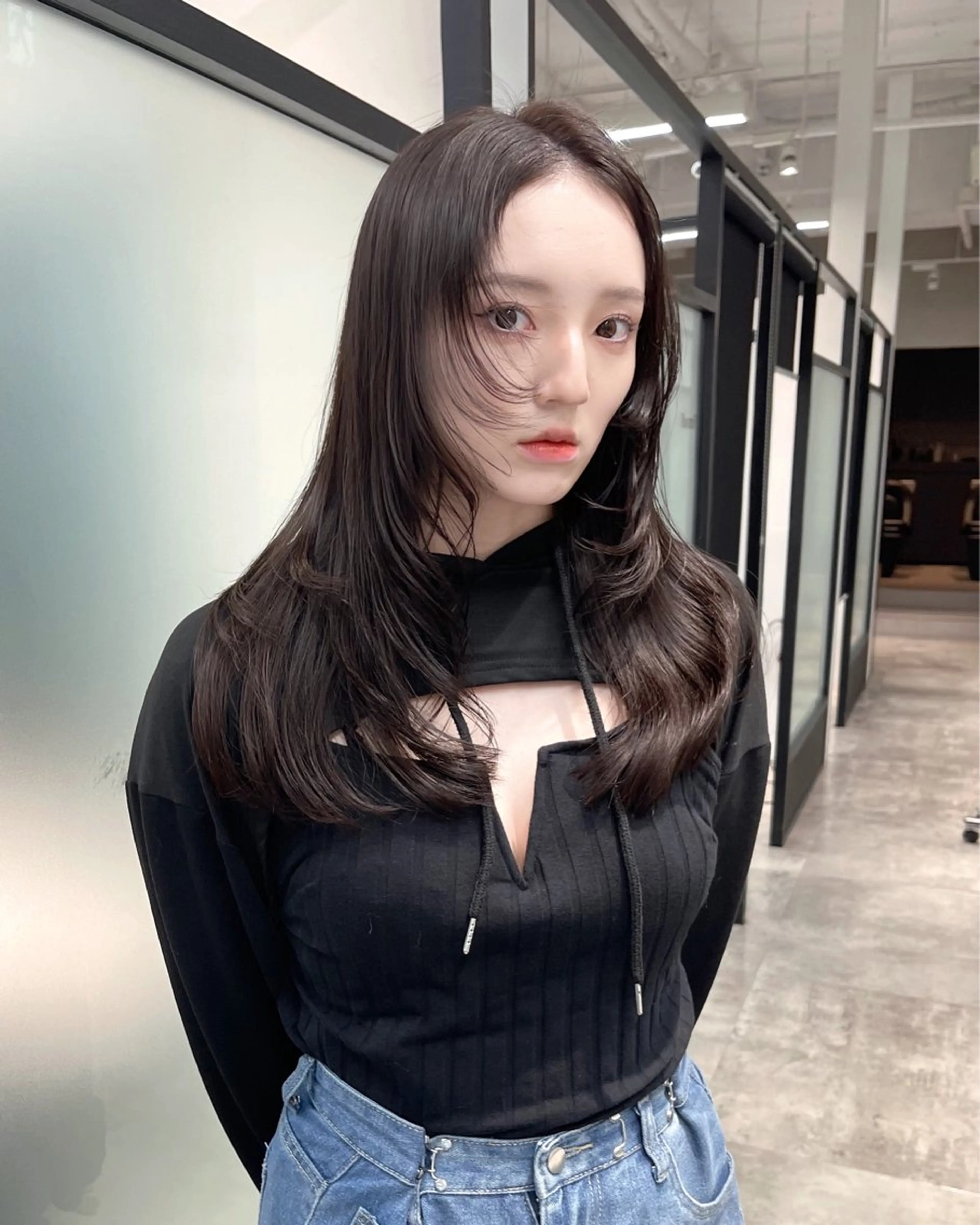 ロング 韓国風ヘア レイヤーカット カット ヘアカラー トリートメント 韓国レイヤーカット 髪質改善▫️水野有真のヘアスタイル