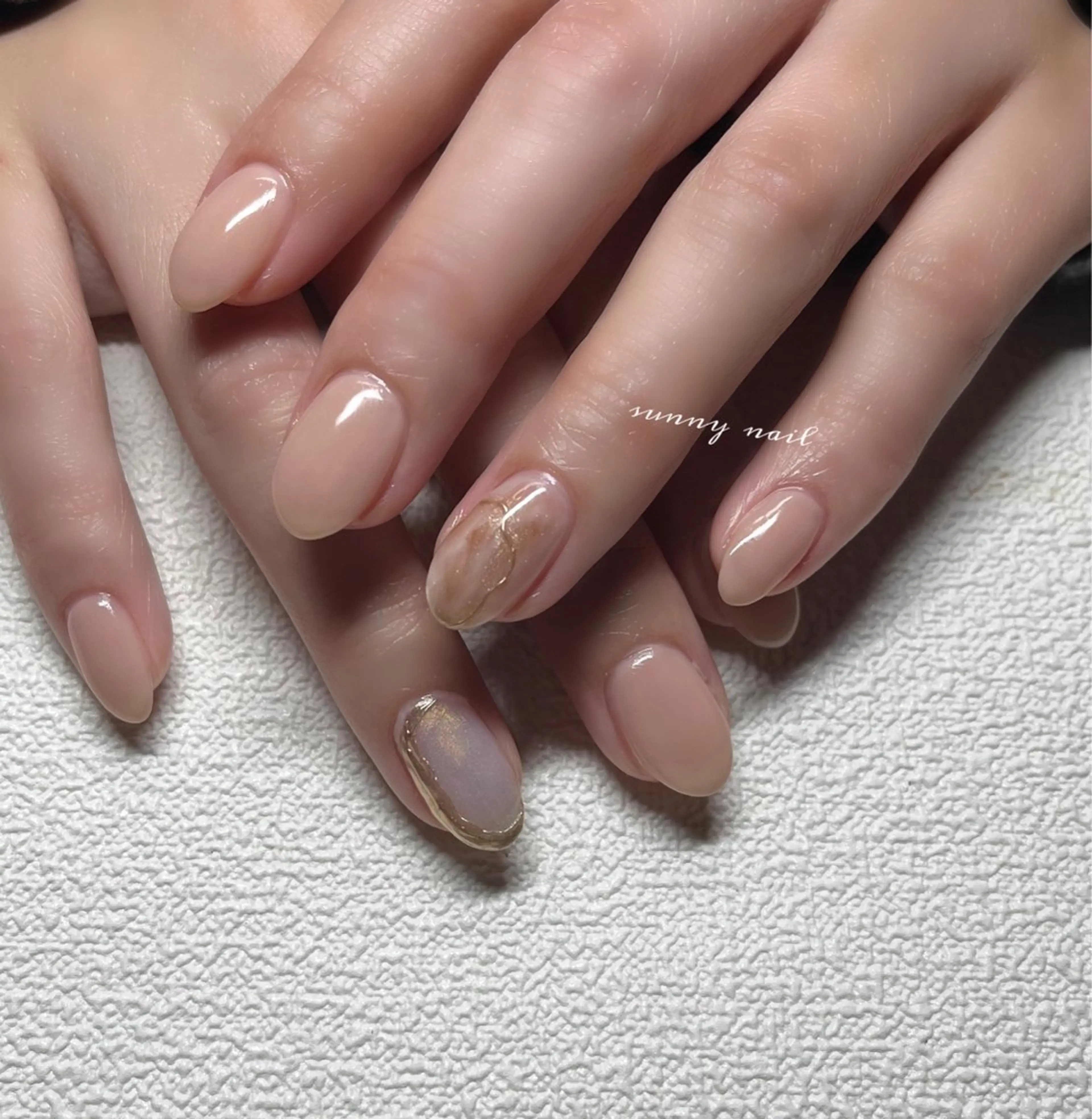 ネイル ジェルネイル 大理石ネイル(マーブル) ミラーネイル ニュアンスネイル パラジェル sunny nailのネイルデザイン