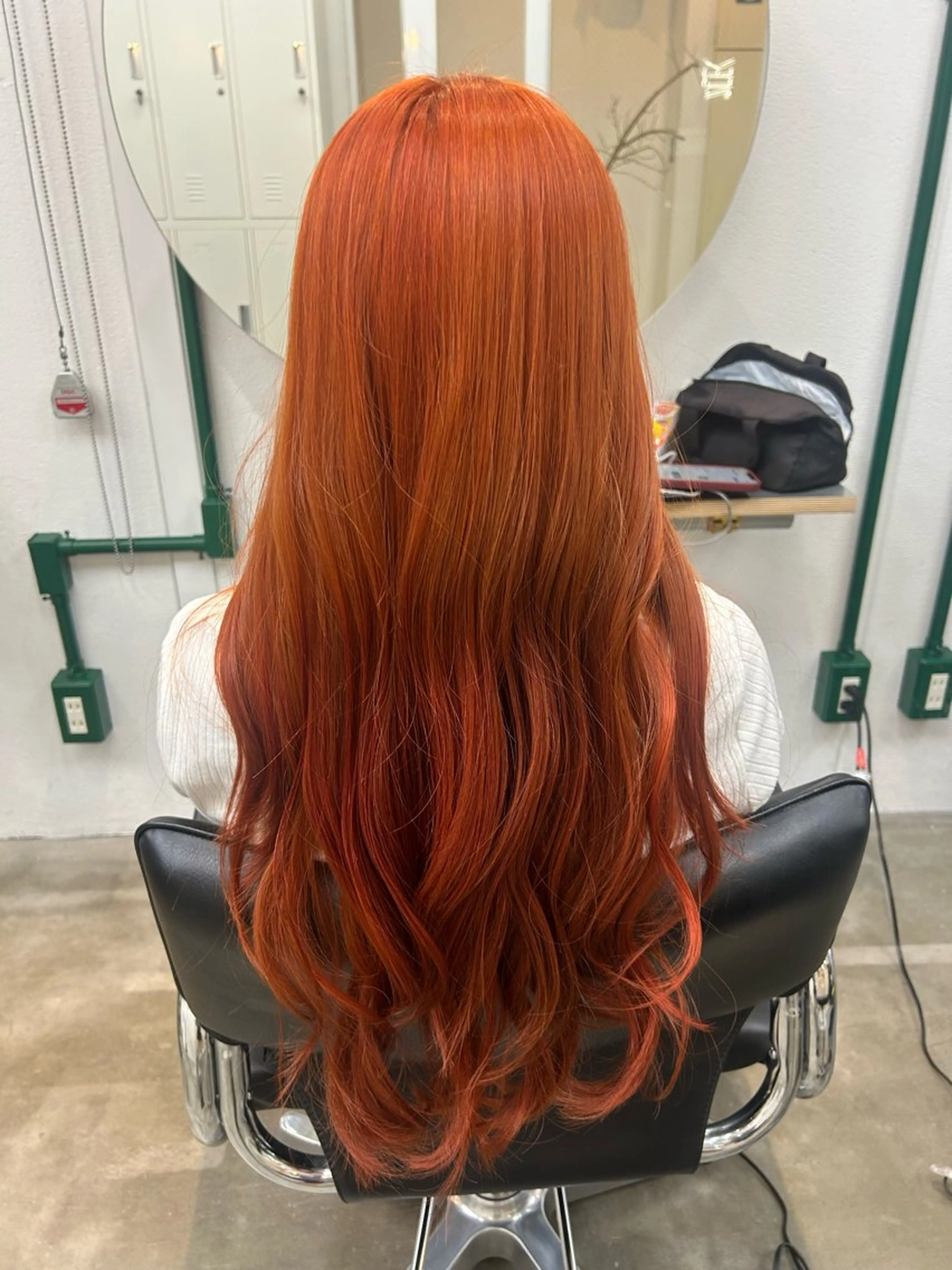 ロング カラー ブリーチ オレンジ ほのか/西大橋/ /堀江/四ツ橋のヘアスタイル