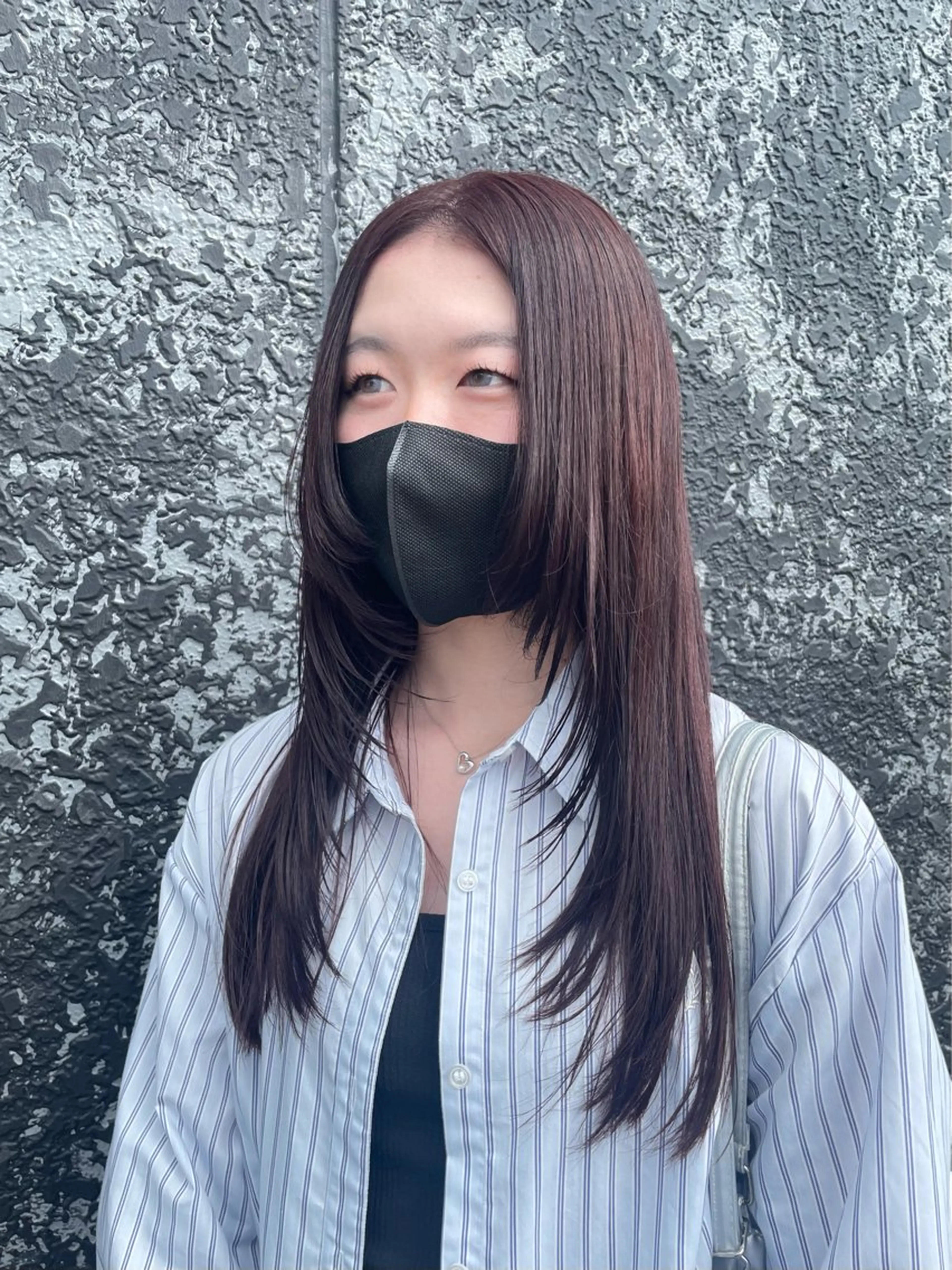 ロング カラー ブラウンカラー レッドカラー レッドブラウン レイヤーカット ヘアカラー トリートメント 手塚 由佳のヘアスタイル