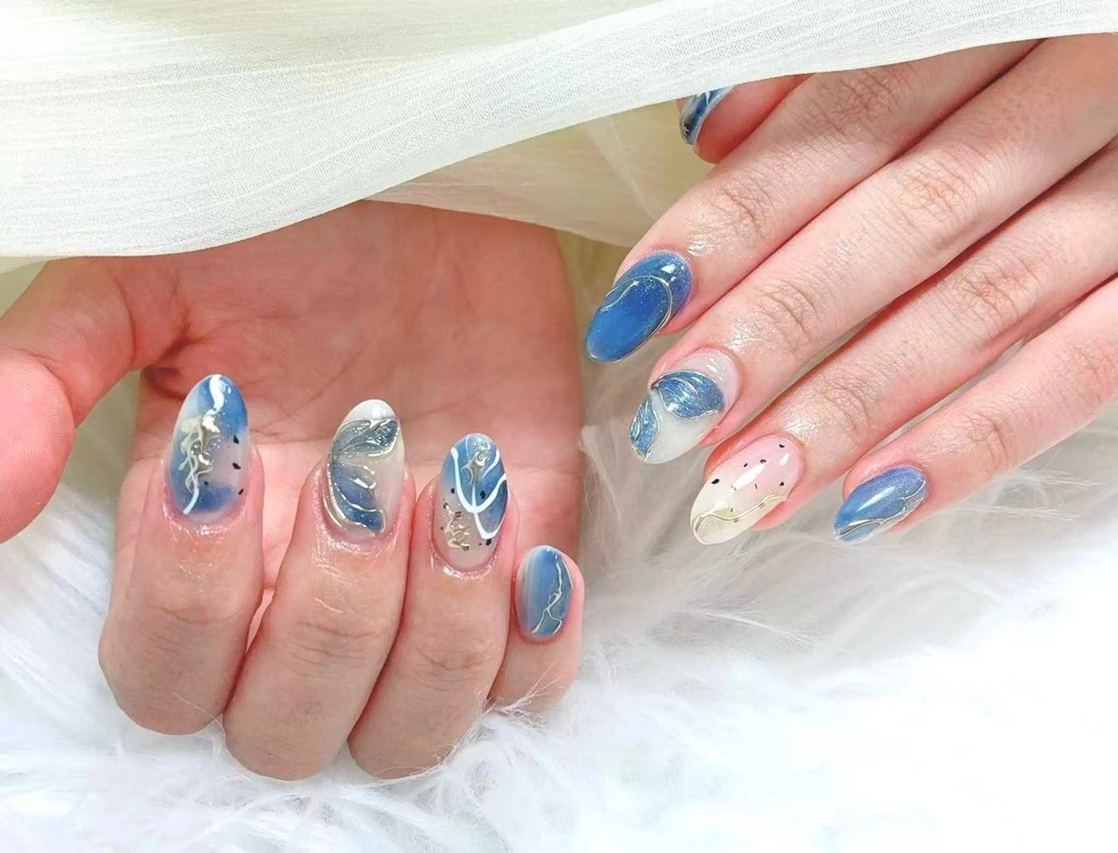 ネイル アニマル柄 チークネイル フラッシュネイル フットネイル フレンチネイル ハンドネイル B·U Nail大宮 長さだし専門店のネイルデザイン