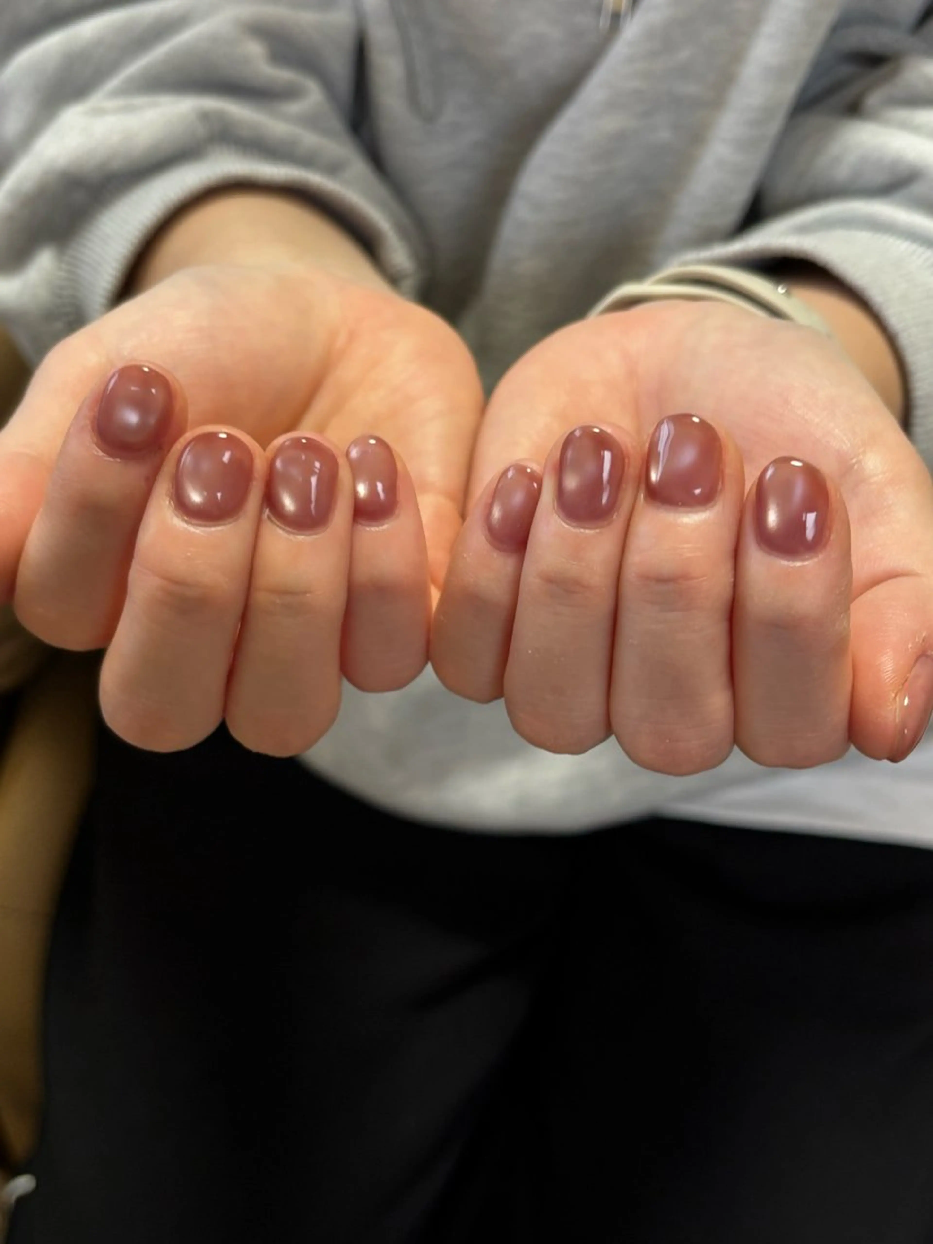 ネイル ブラウン ジェルネイル キラキラネイル マグネットネイル ニュアンスネイル ハンドネイル tamu nail 　金町のネイルデザイン