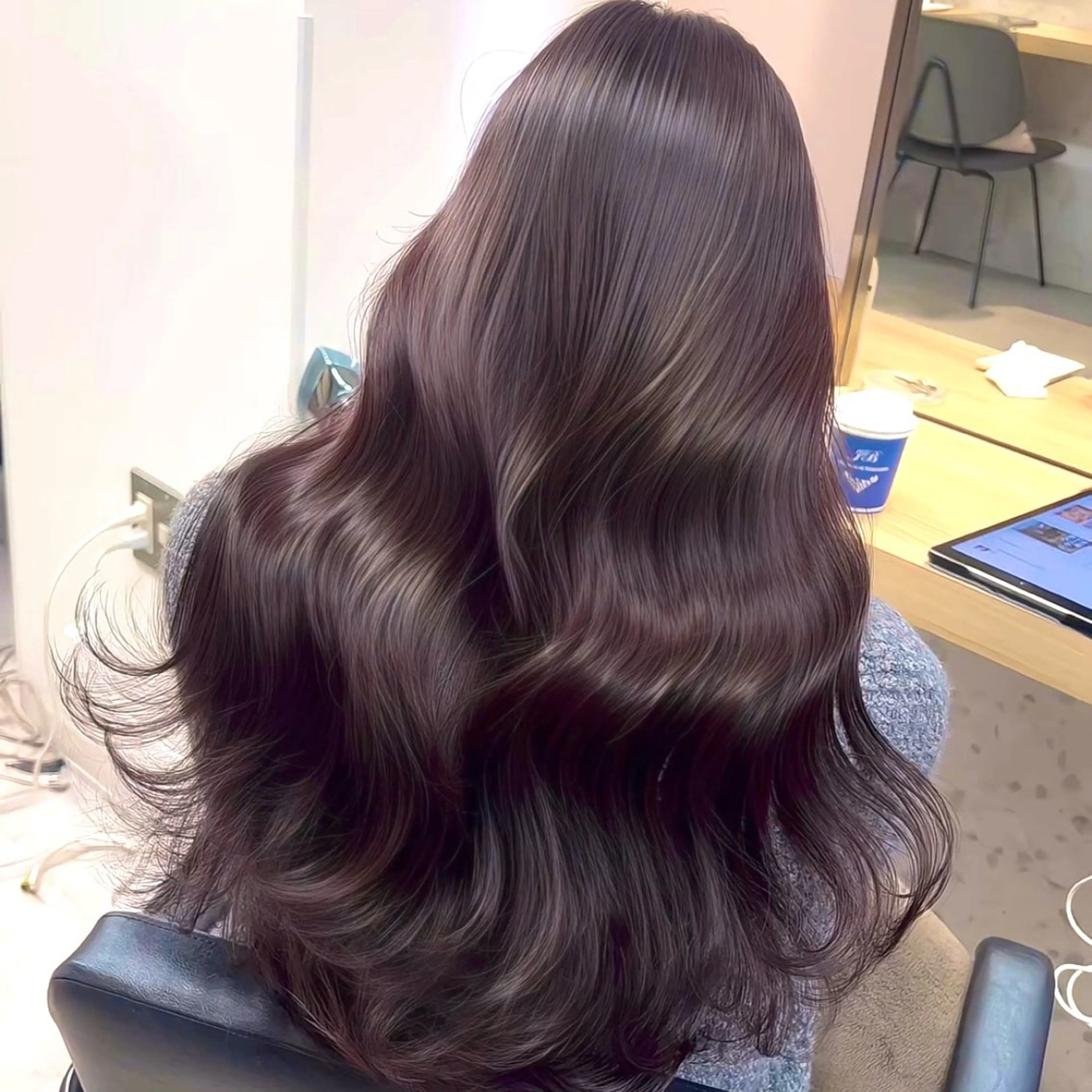 ロング カラー ラベンダーカラー 韓国♡レイヤーカット ayanoのヘアスタイル