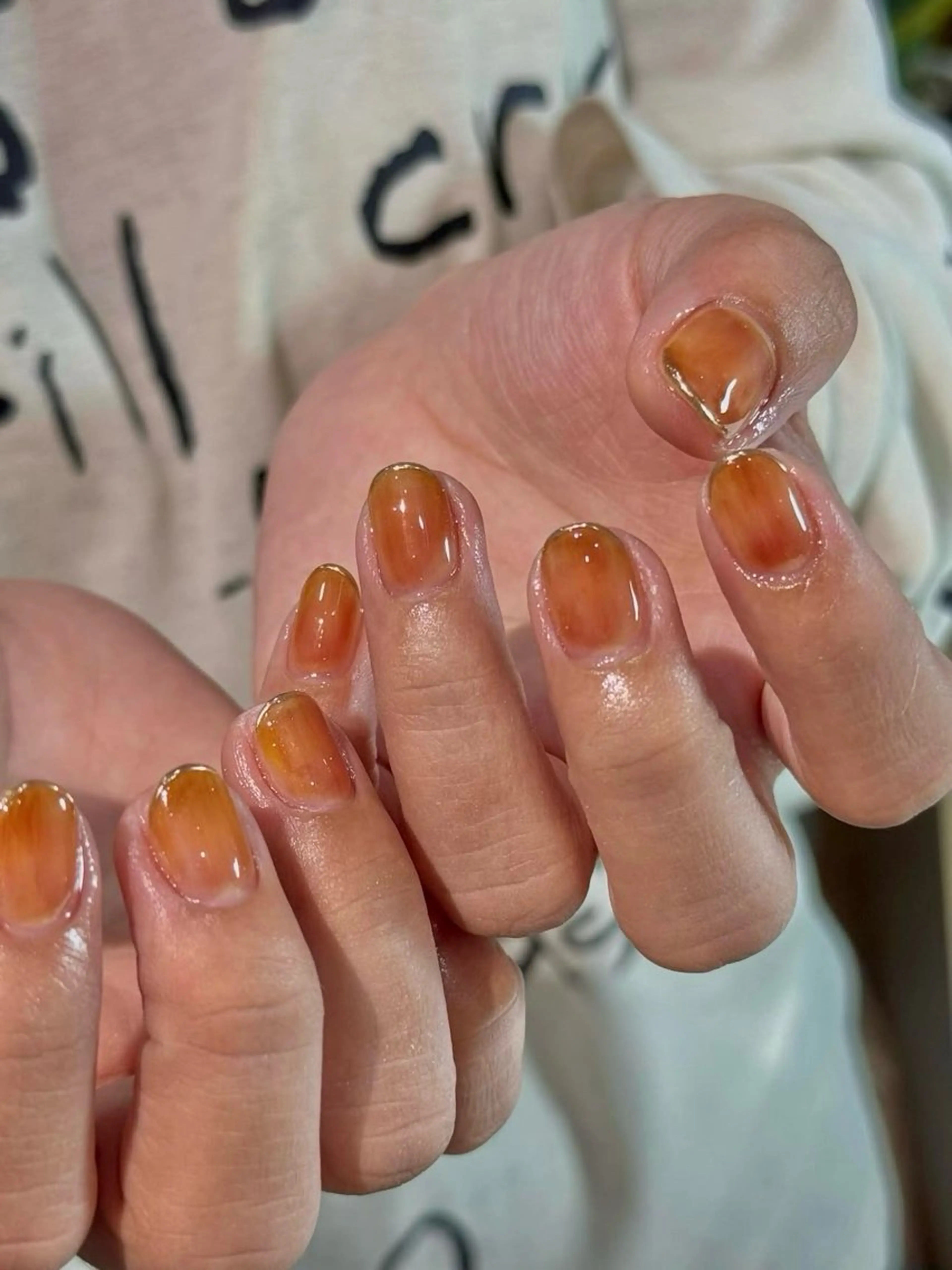 ネイル アートネイル オーロラネイル ブルー チークネイル フットネイル ハンドネイル NAILS168 新大久保店のネイルデザイン