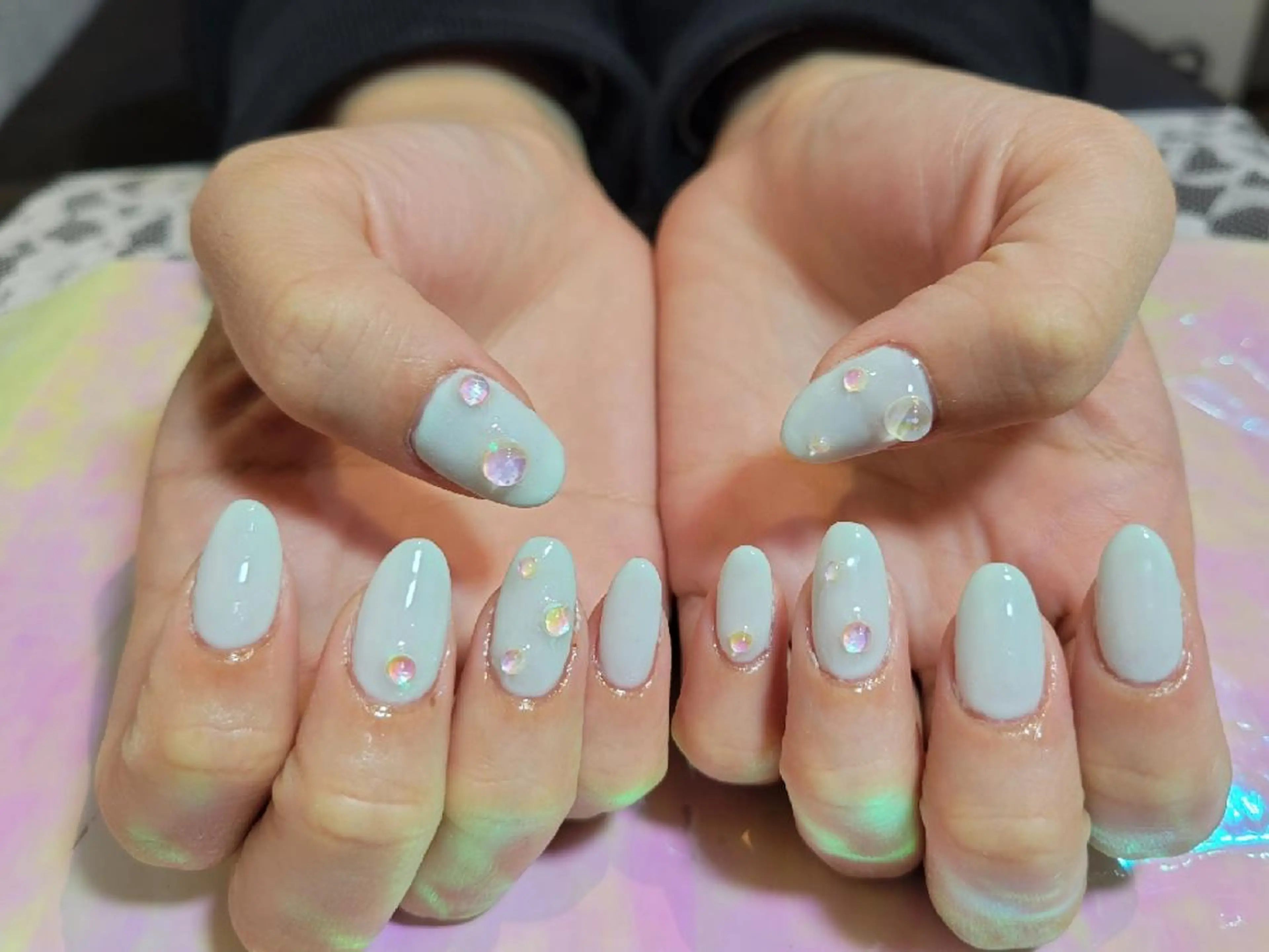 ネイル アートネイル ワンカラーネイル 💜bora .のネイルデザイン