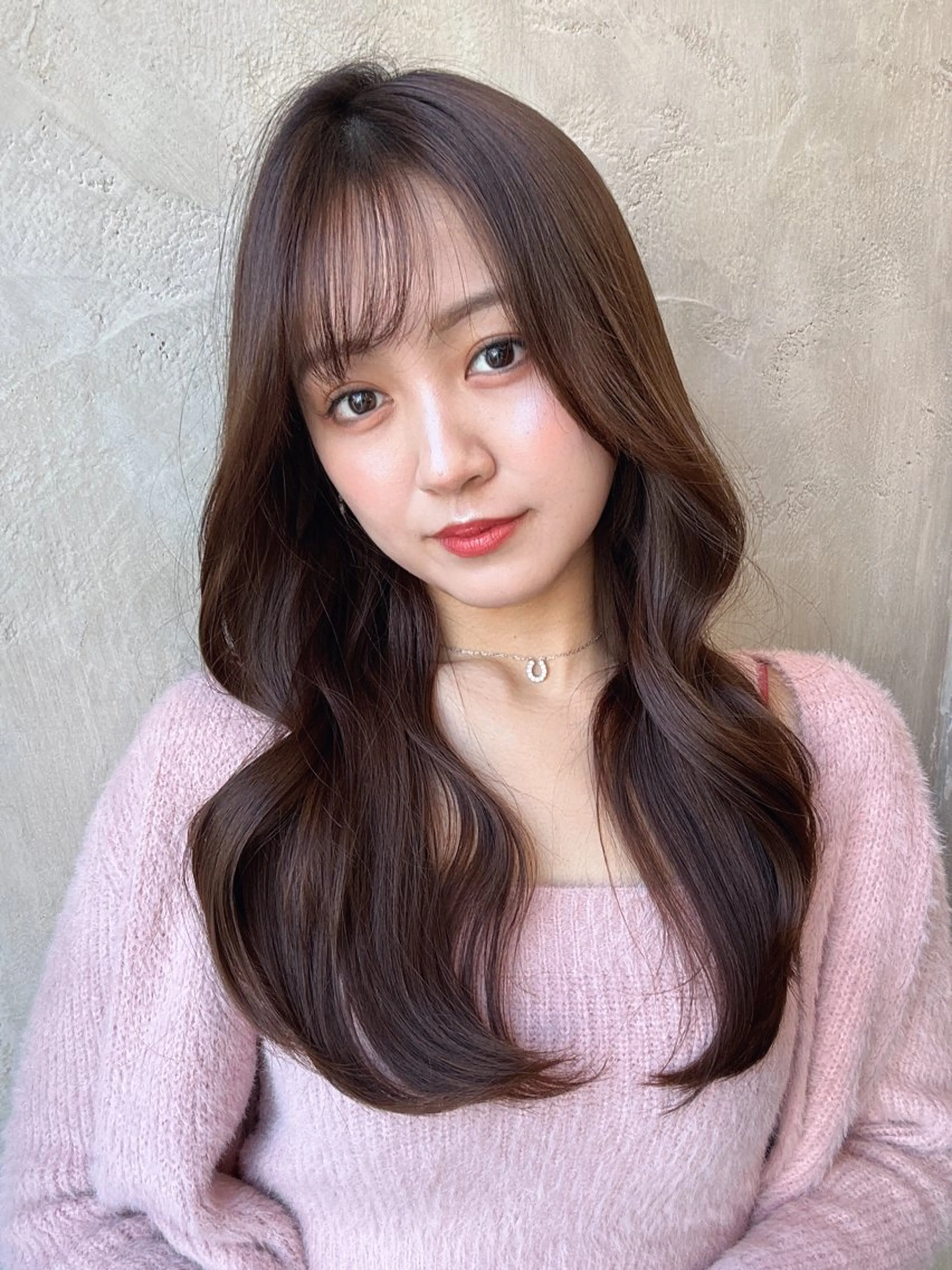 ロング カット ヘアカラー トリートメント 新宿✨顔周りカット 韓国ヘア/坂本亜裟海のヘアスタイル