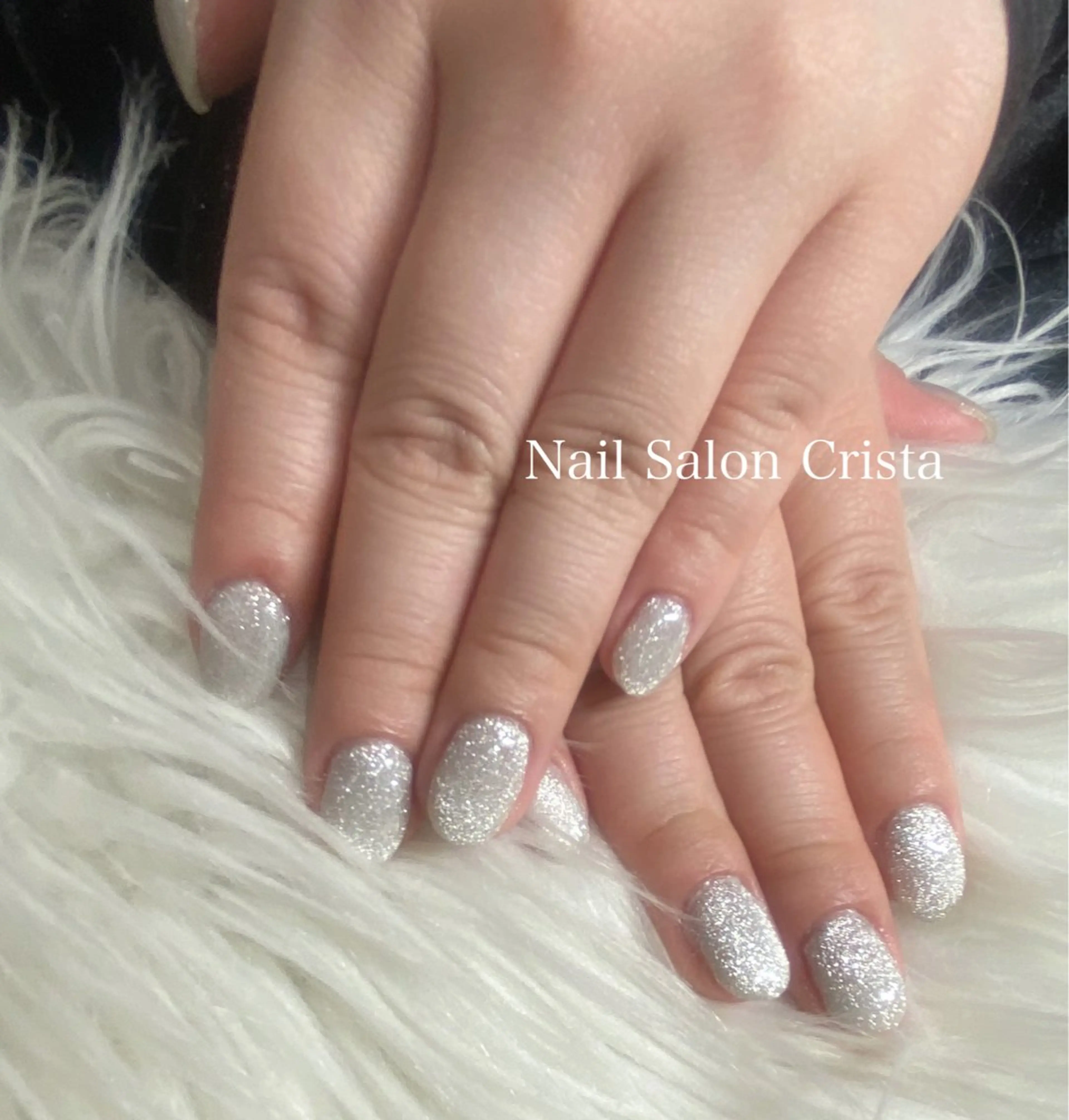 ネイル ジェルネイル マグネットネイル パラジェル シルバー ハンドネイル CRISTA所属・CRISTA MOMOのネイルデザイン