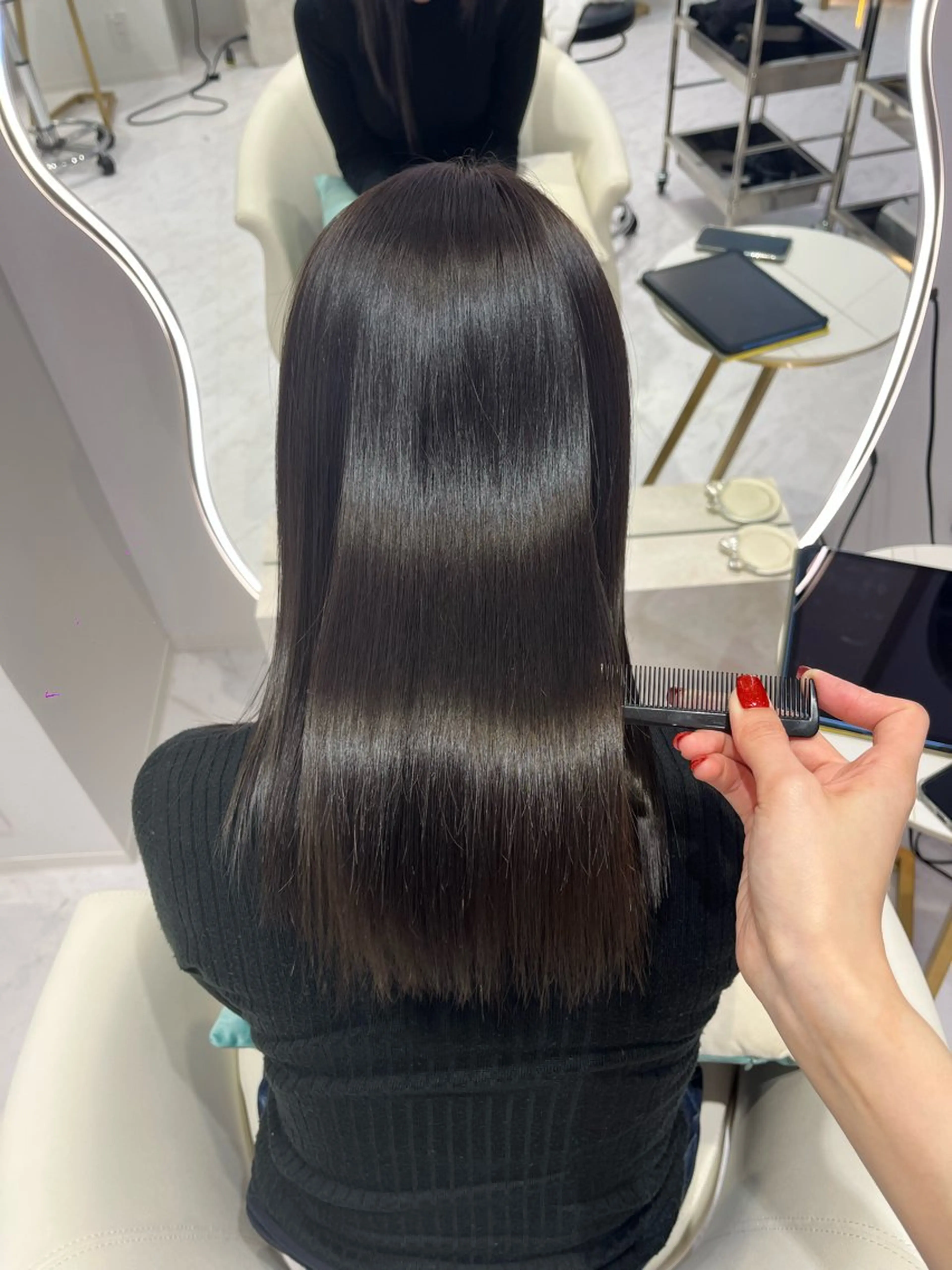 セミロング トリートメント 名駅/大人韓国ヘア 艶カラー/Rihoのヘアスタイル