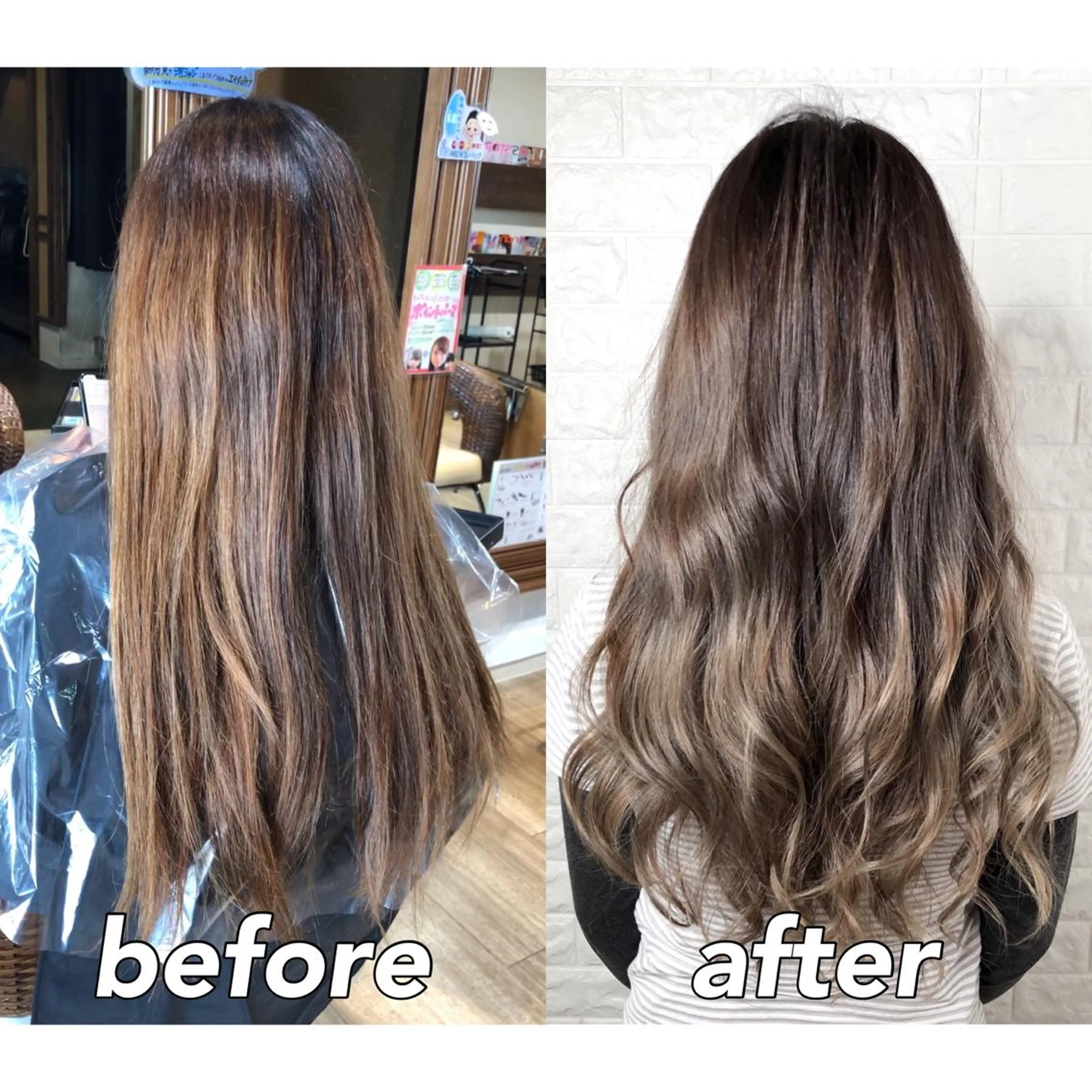 ロング カラー バレイヤージュ ベージュカラー ブリーチ ミルクティーベージュ レイヤーカット 髪質改善特化KIZU /艶髪研究（京都）のヘアスタイル