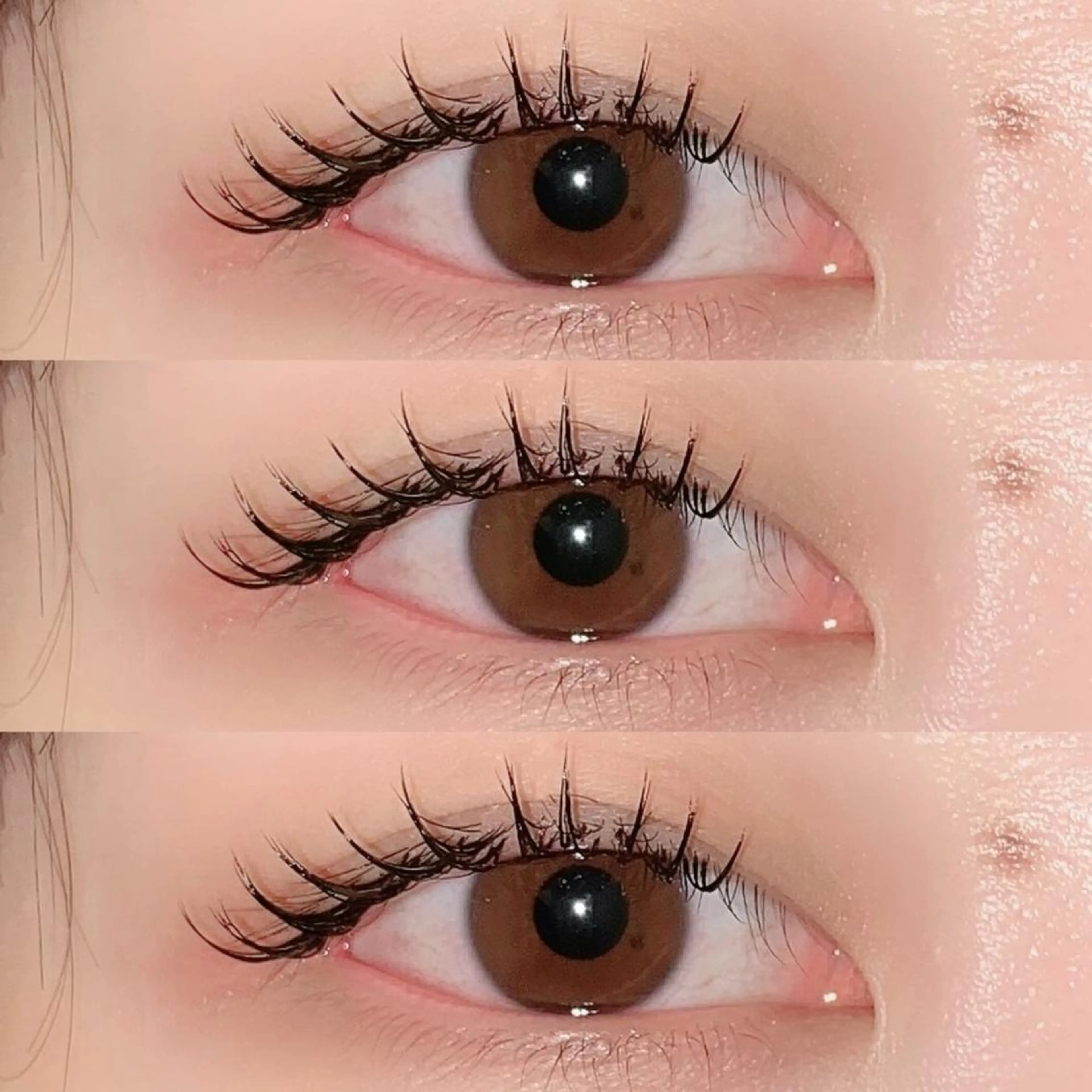 マツエク・マツパ 束感まつ毛 フラットラッシュ 韓国風マツエク パリジェンヌラッシュリフト ボリュームラッシュ 肌に馴染むハイトーン /ミルクティーカラーのヘアスタイル