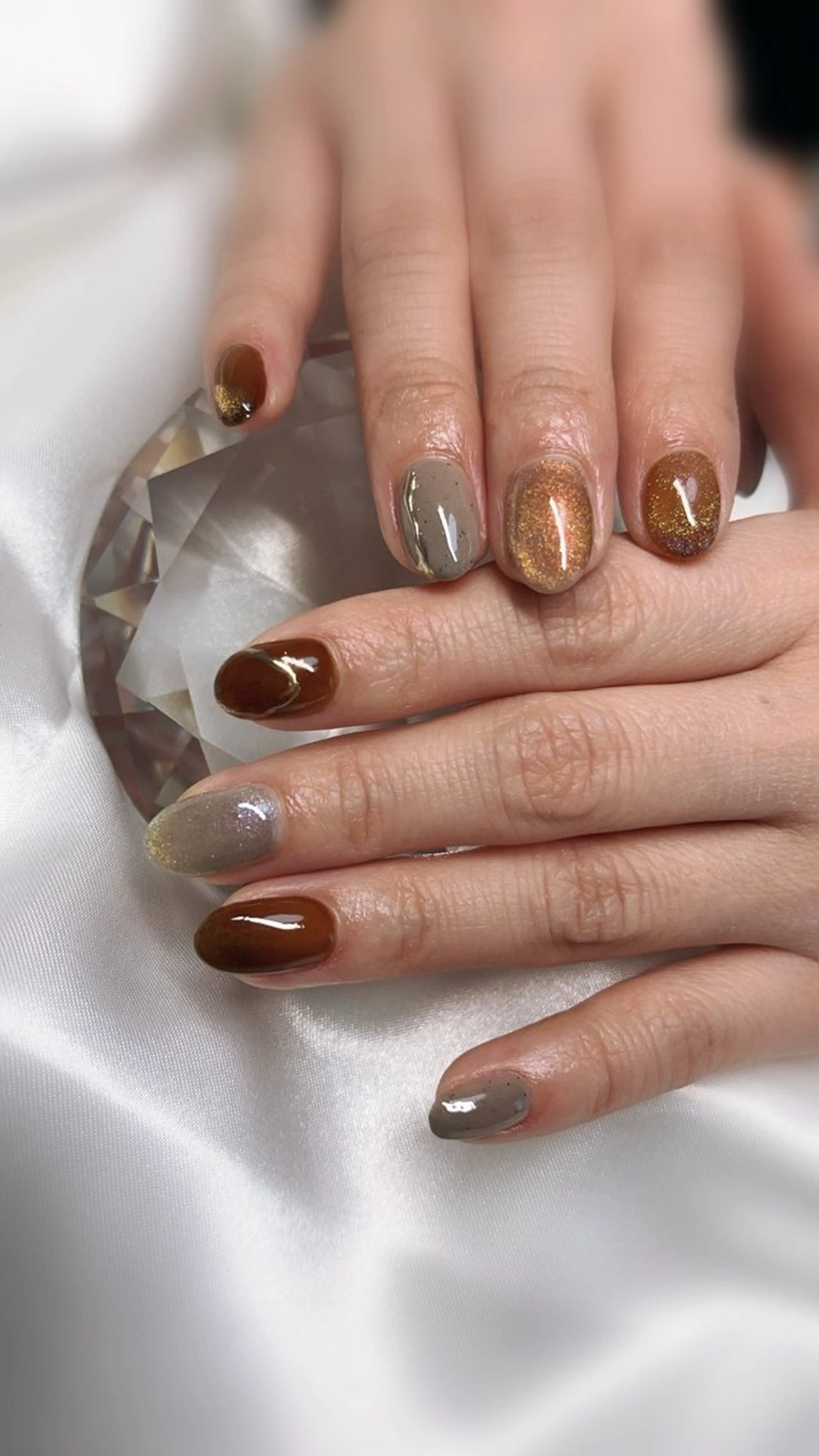 ネイル ブラウン 持ち込み ek.nail⭐︎ kanaのネイルデザイン