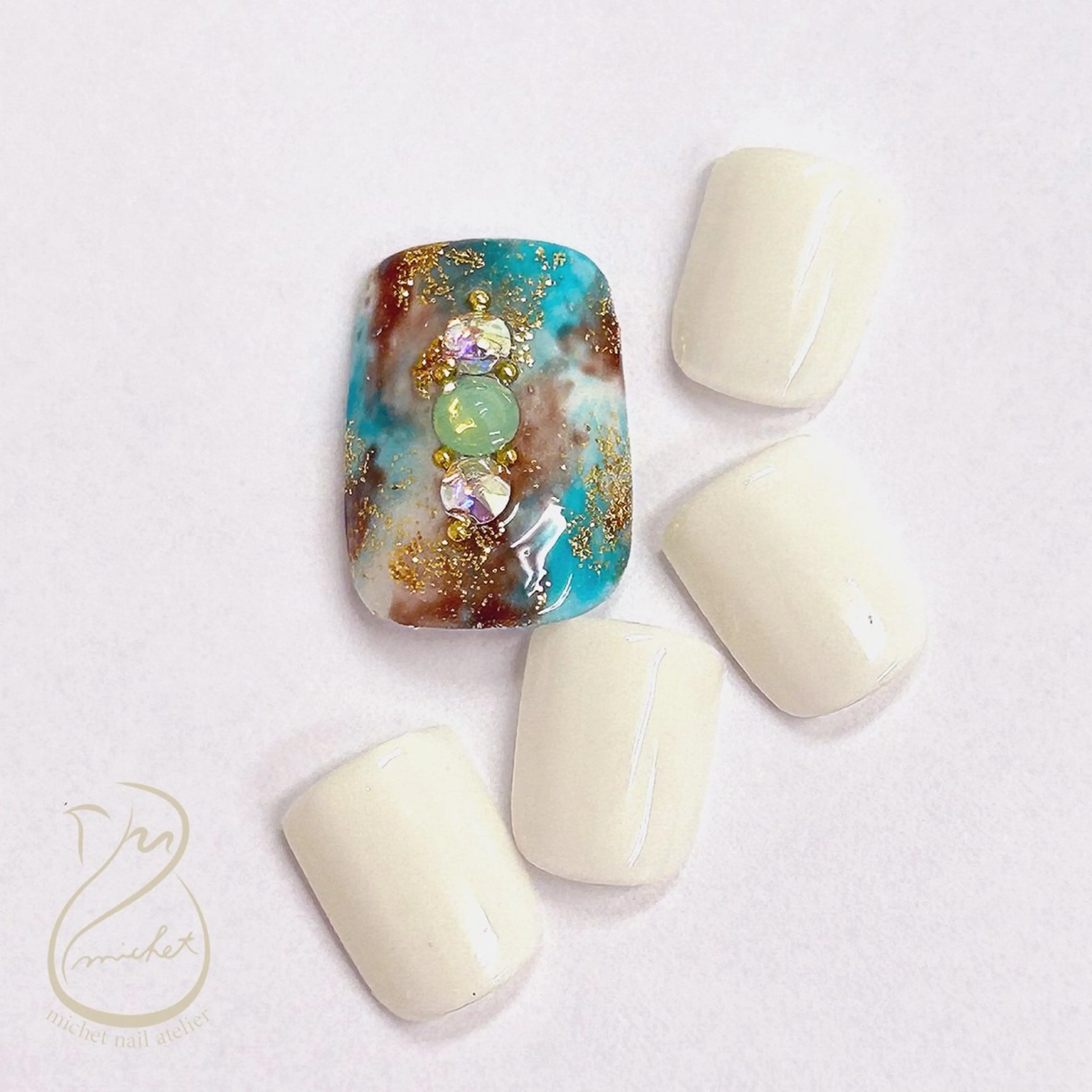 ネイル ブルー ブラウン フットネイル ワンカラーネイル ホワイト フットネイル h. rikaのネイルデザイン