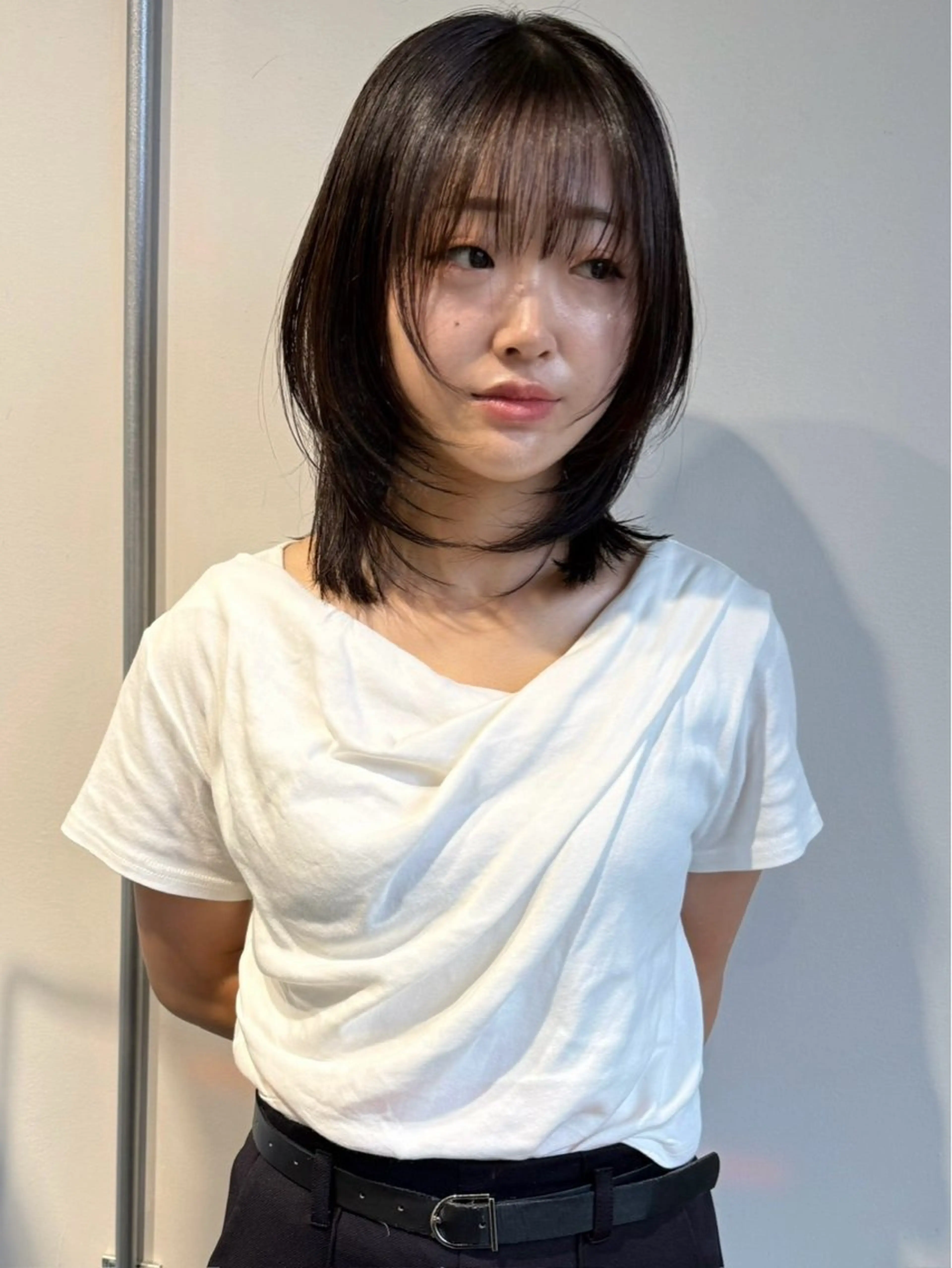 ミディアム 顔まわりレイヤー レイヤーカット カット ヘアカラー mokuren.所属・高橋 かなのヘアスタイル