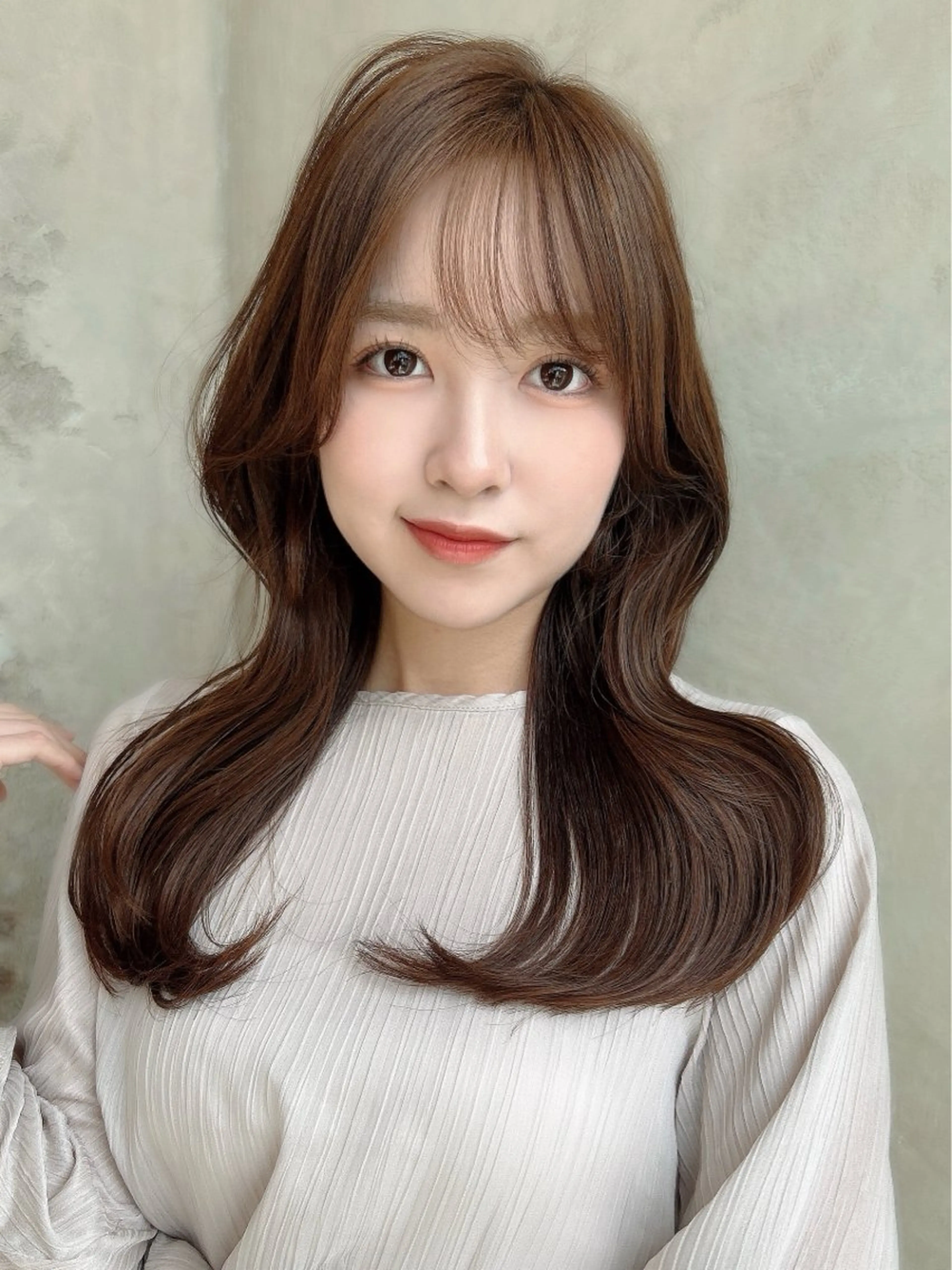 セミロング カラー パーマ カット ヘアカラー トリートメント 新宿✨顔周りカット 韓国ヘア/坂本亜裟海のヘアスタイル